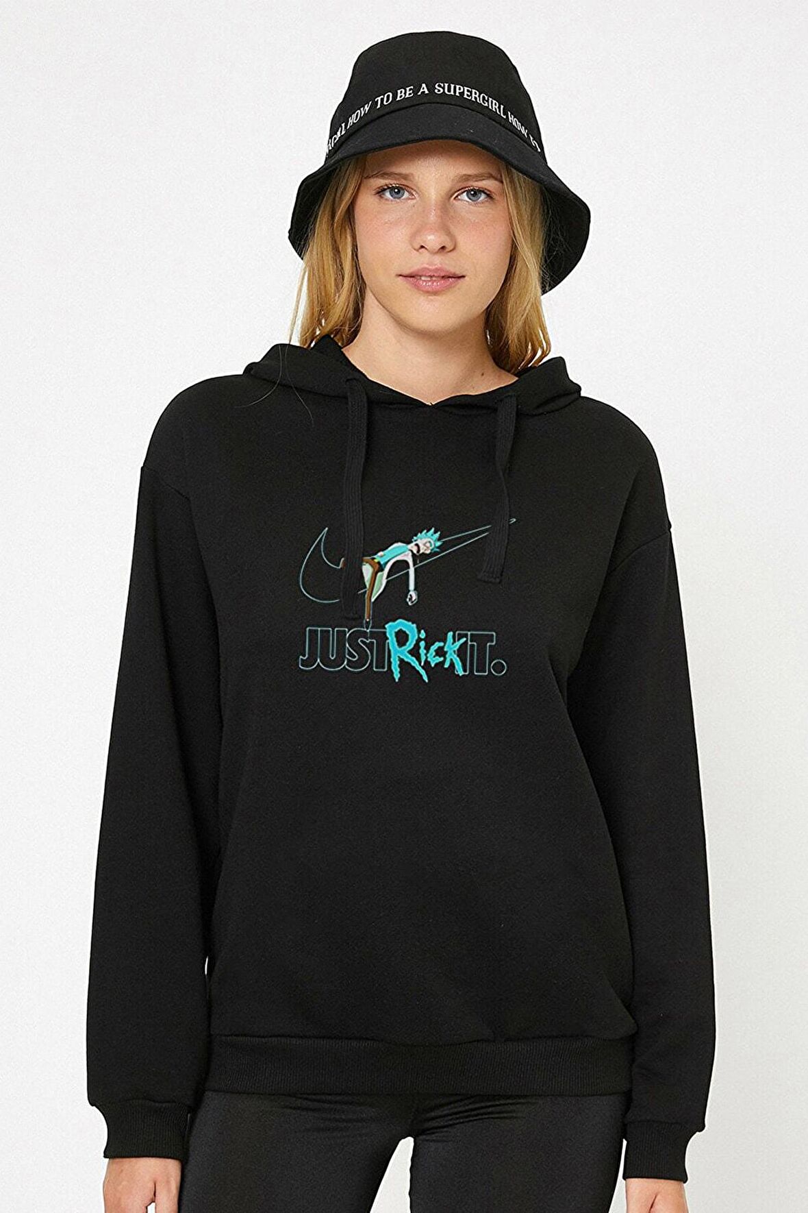Just Rick it Kapşonlu Sweatshirt Hoodie