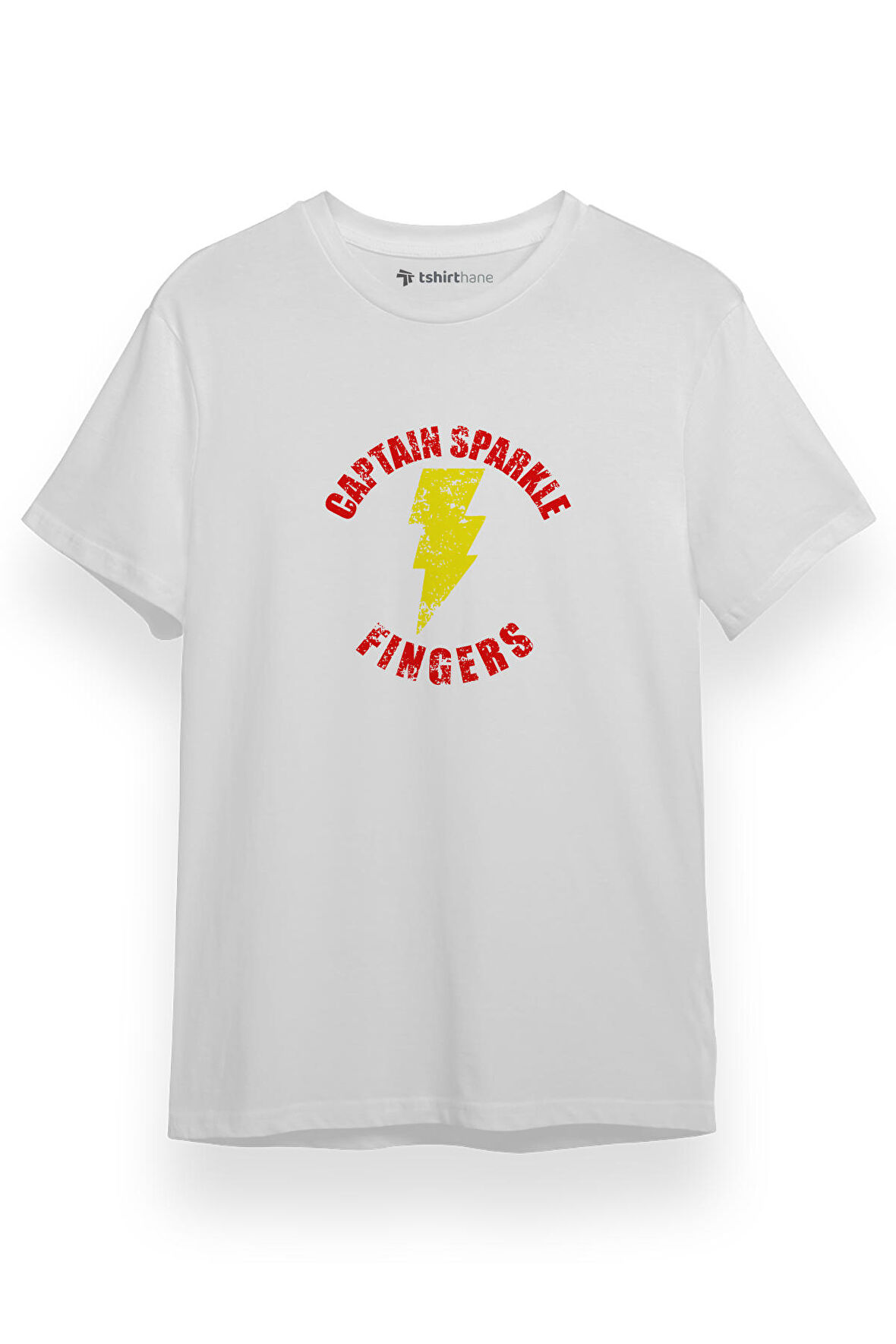 Shazam Captain Sparkle Fingers Beyaz Kısa kol Erkek Tshirt