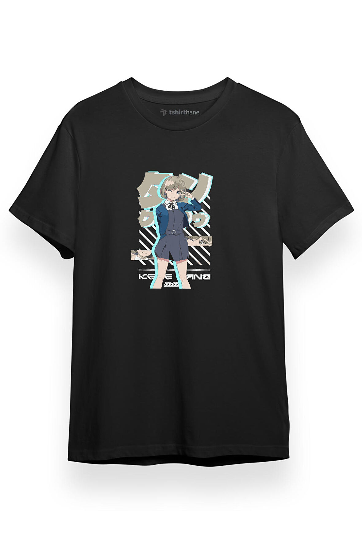 Love Live Anime Keke Tang Poster Siyah Kısa kol Erkek Tshirt