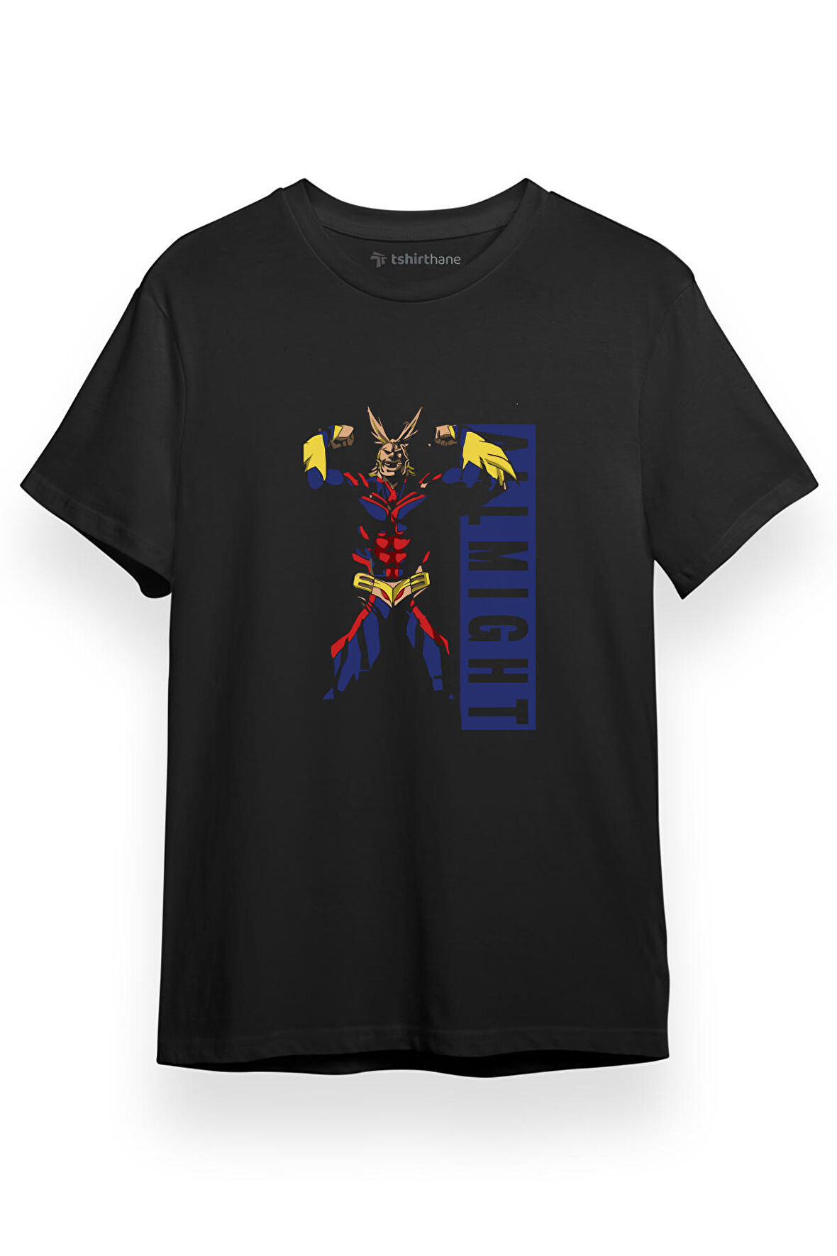 My Hero Academia Anime All Might Toshinori Yagi Art Siyah Kısa kol Erkek Tshirt