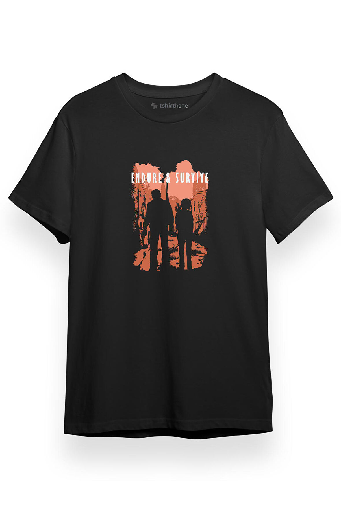 The Last of Us Endure and Survive Siyah Kısa kol Erkek Tshirt