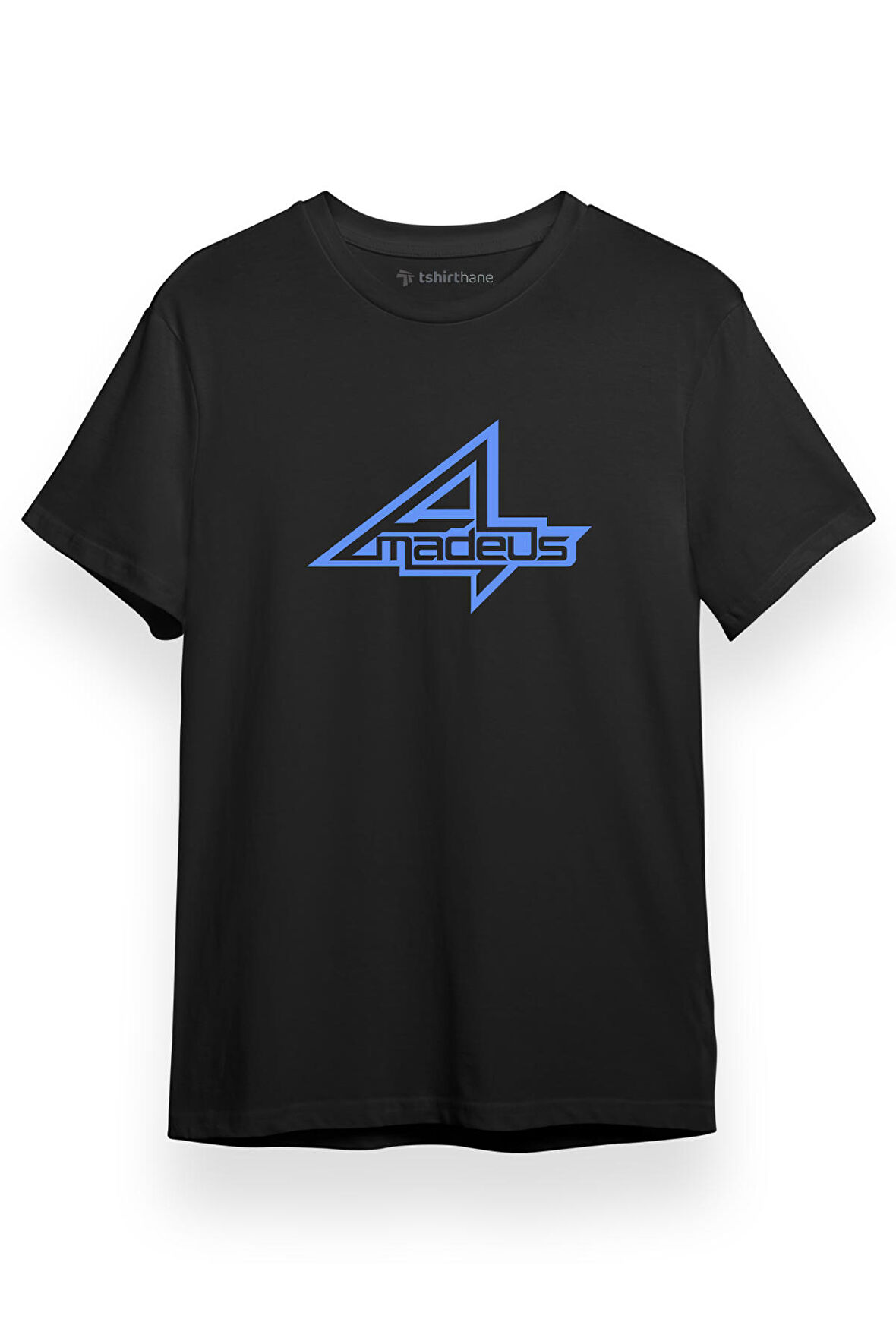 Steins Gate Amadeus Logo Siyah Kısa kol Erkek Tshirt