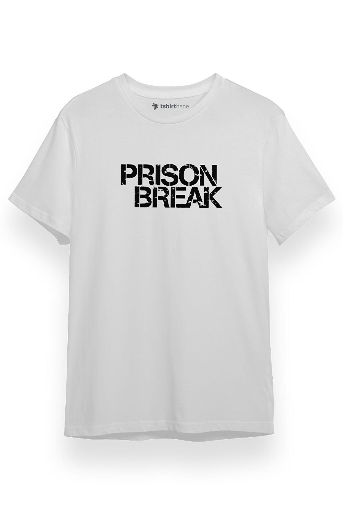 Prison Break Letter Beyaz Kısa kol Erkek Tshirt