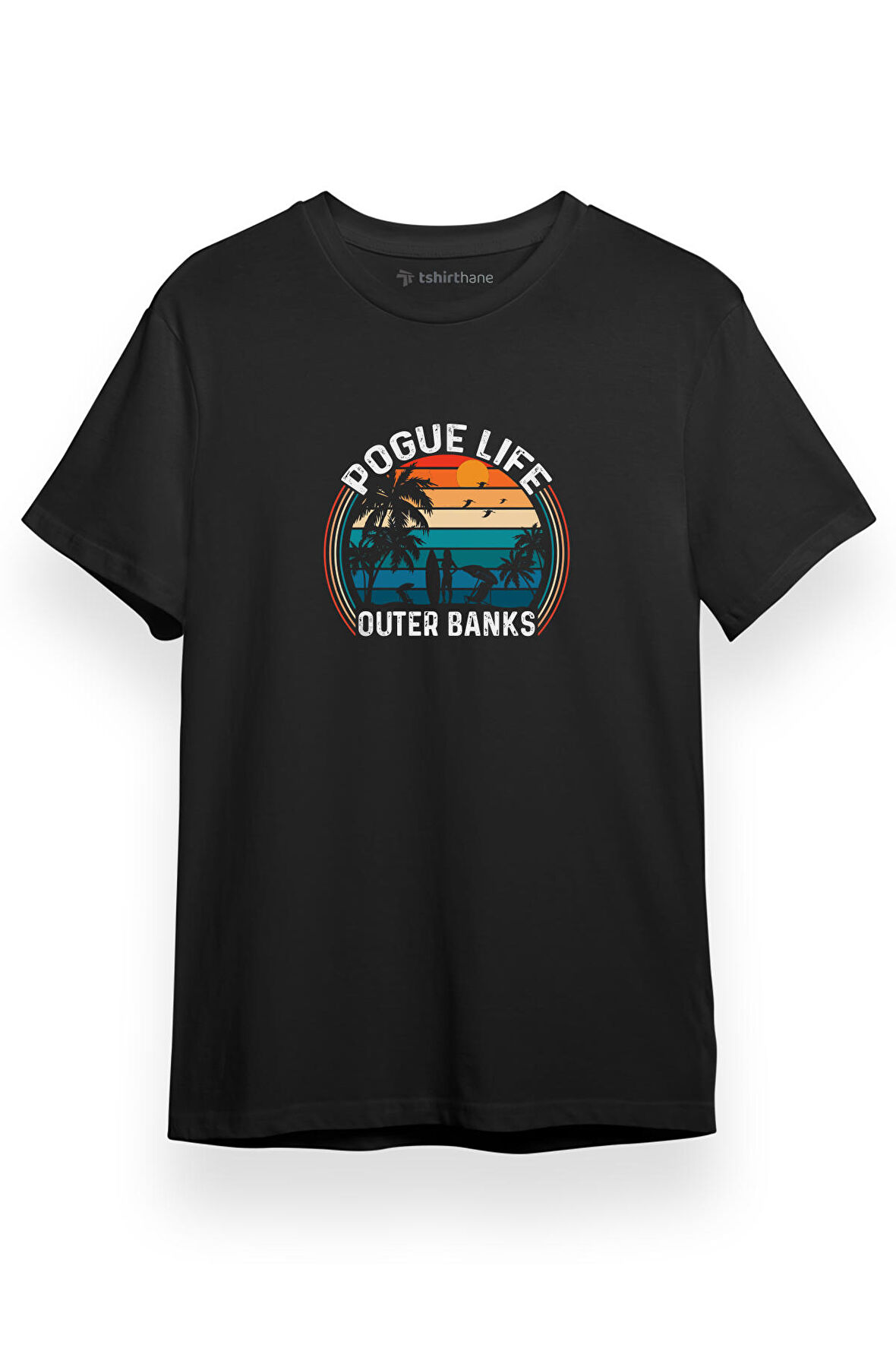 Outer Banks Pogue Life Siyah Kısa kol Erkek Tshirt