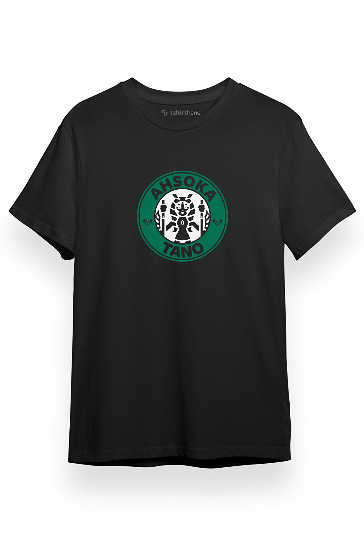 Ahsoka Tano Starbucks Logo Siyah Kısa kol Erkek Tshirt