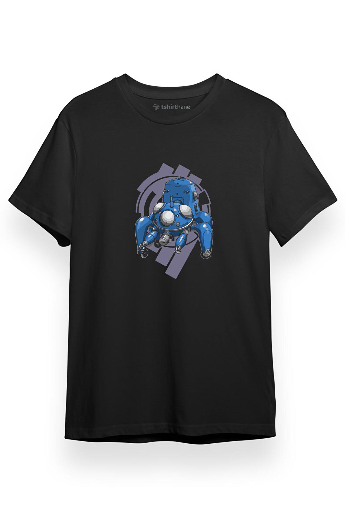 Ghost in the Shell Anime Tachicoma Siyah Kısa kol Erkek Tshirt