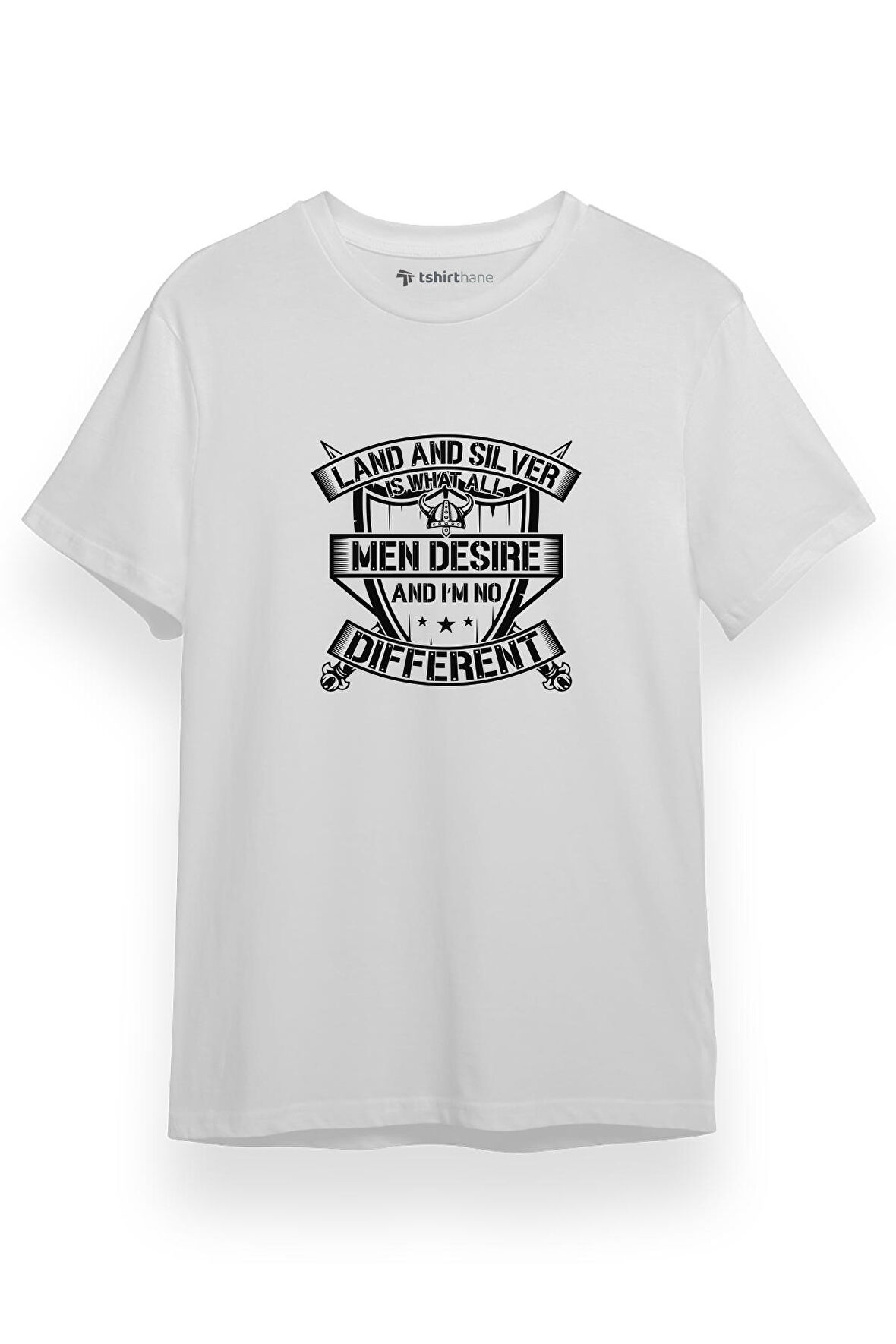 The Last Kingdom Land And Silver Is What All Beyaz Kısa kol Erkek Tshirt