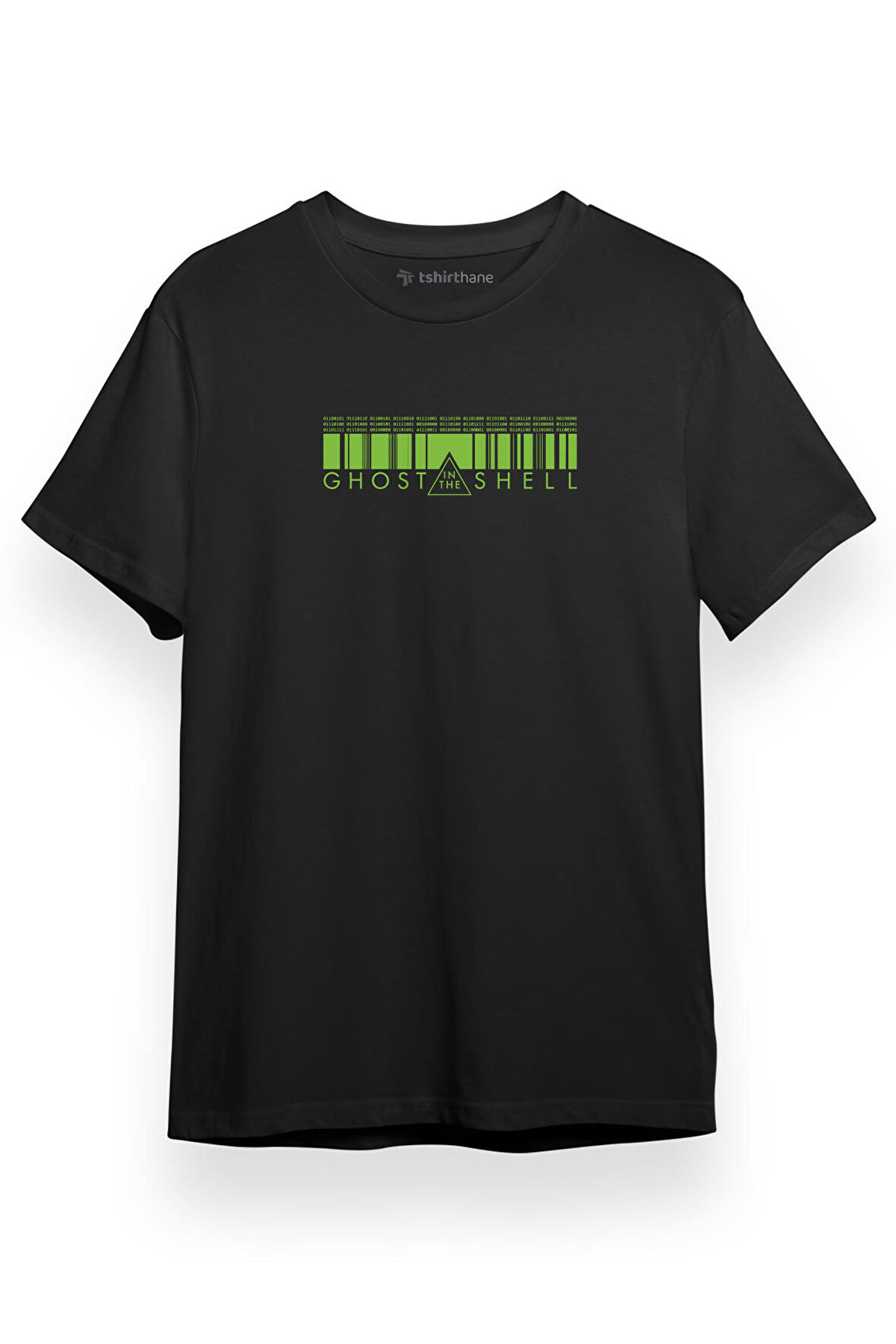 Ghost in the Shell Anime Matrix Style Siyah Kısa kol Erkek Tshirt