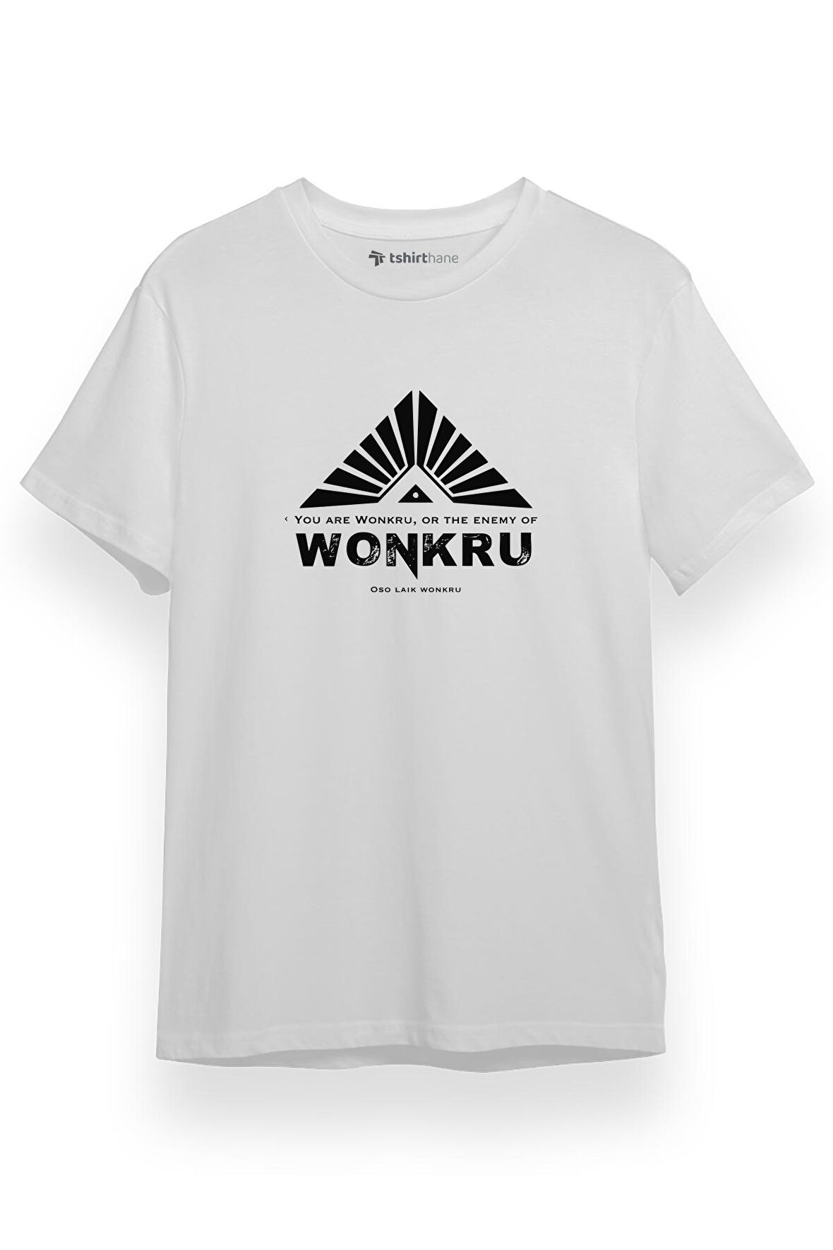 The100 Wonkru Sembol Beyaz Kısa kol Erkek Tshirt