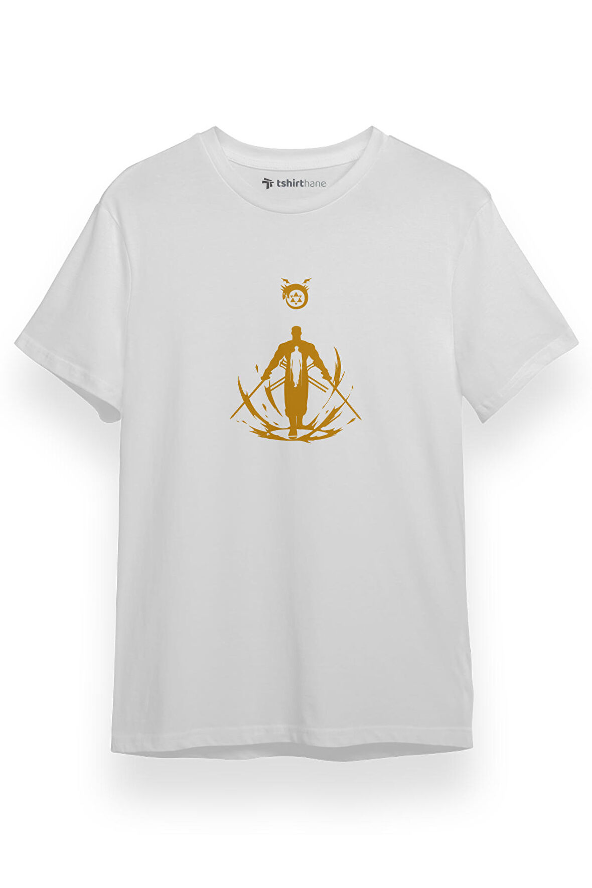 Fullmetal Alchemist Anime King Bradley Silhouette Beyaz Kısa kol Erkek Tshirt