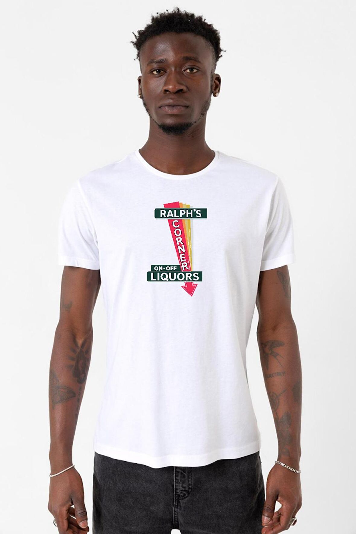 Fargo Ralph's Corner Diner Beyaz Erkek Bisikletyaka Tshirt