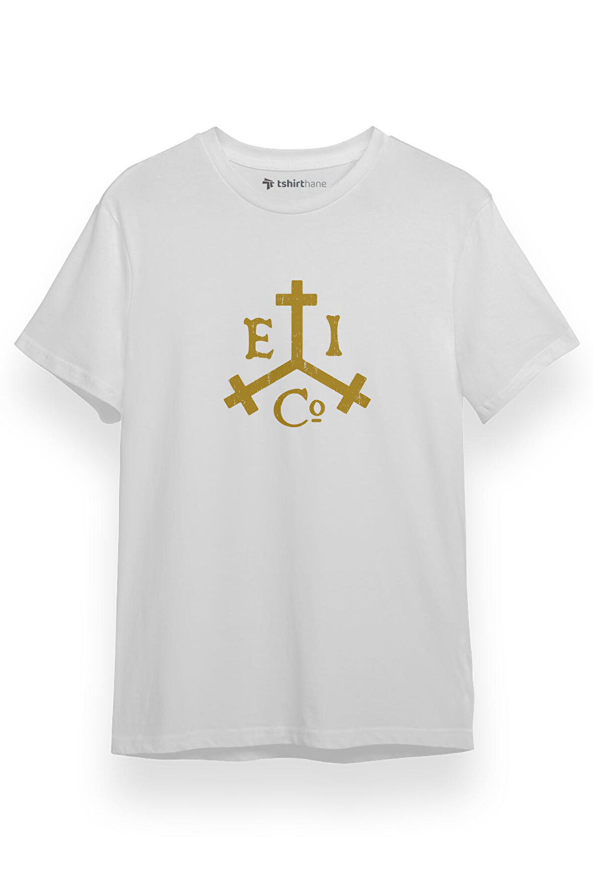 Pirate Of The Carribean East India Trading Logo Beyaz Kısa kol Erkek Tshirt