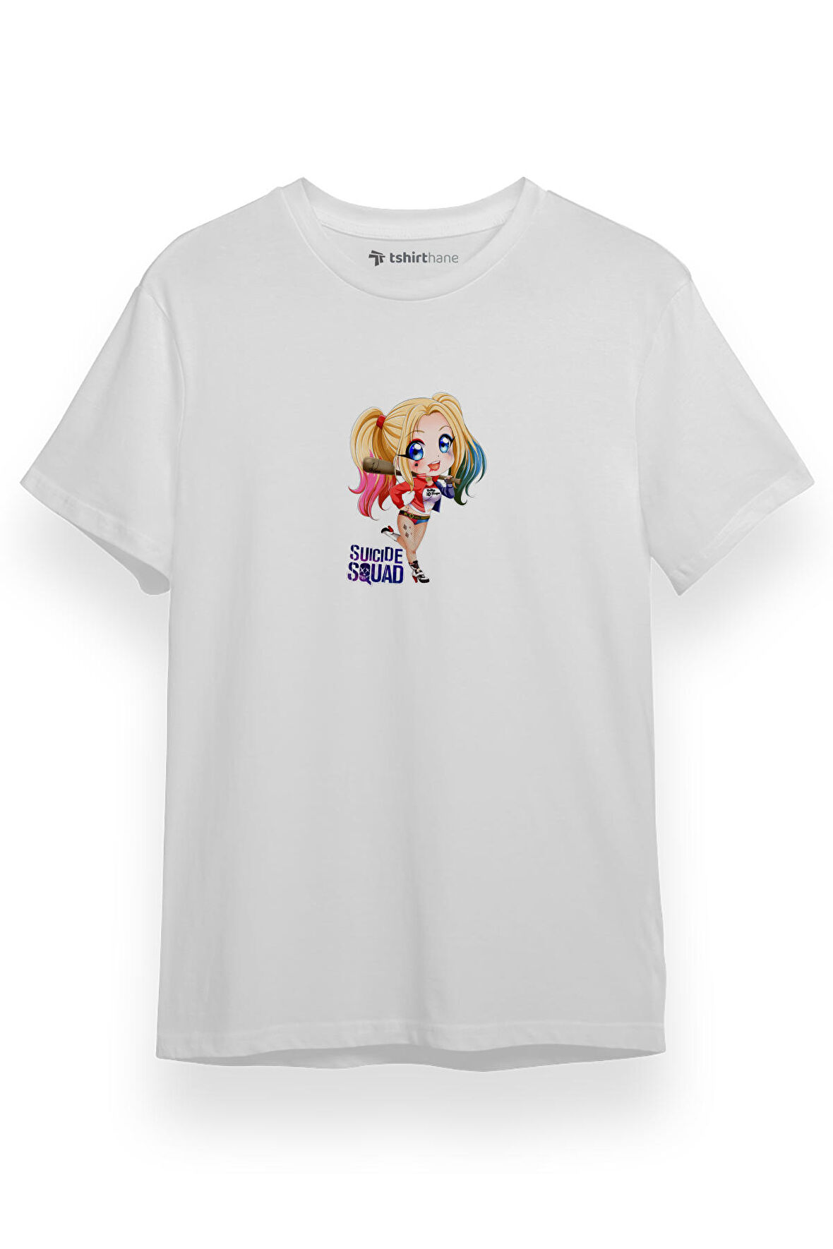 Harley Quen Beyaz Kısa kol Erkek Tshirt