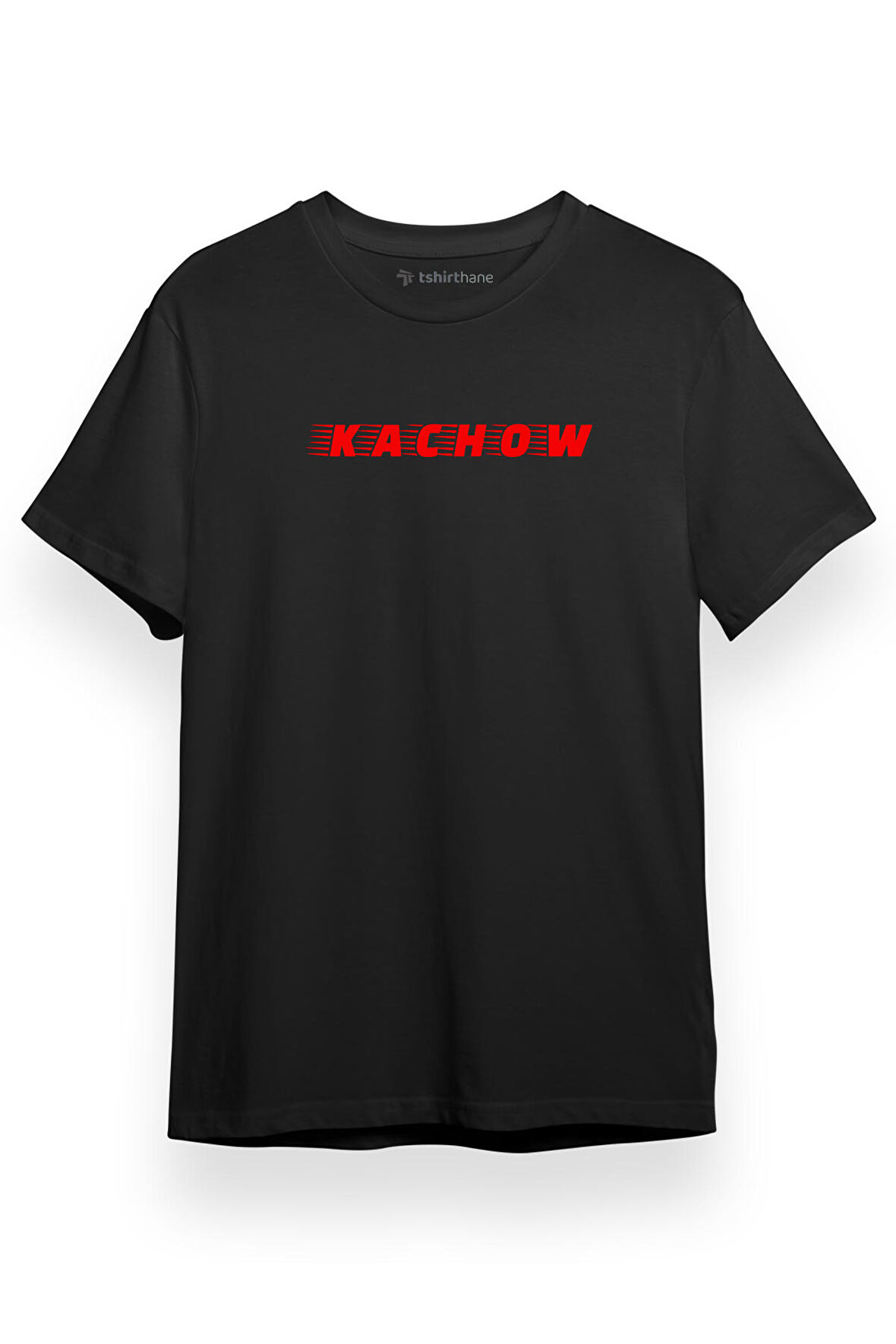 Cars Kachow Letter Logo Siyah Kısa kol Erkek Tshirt