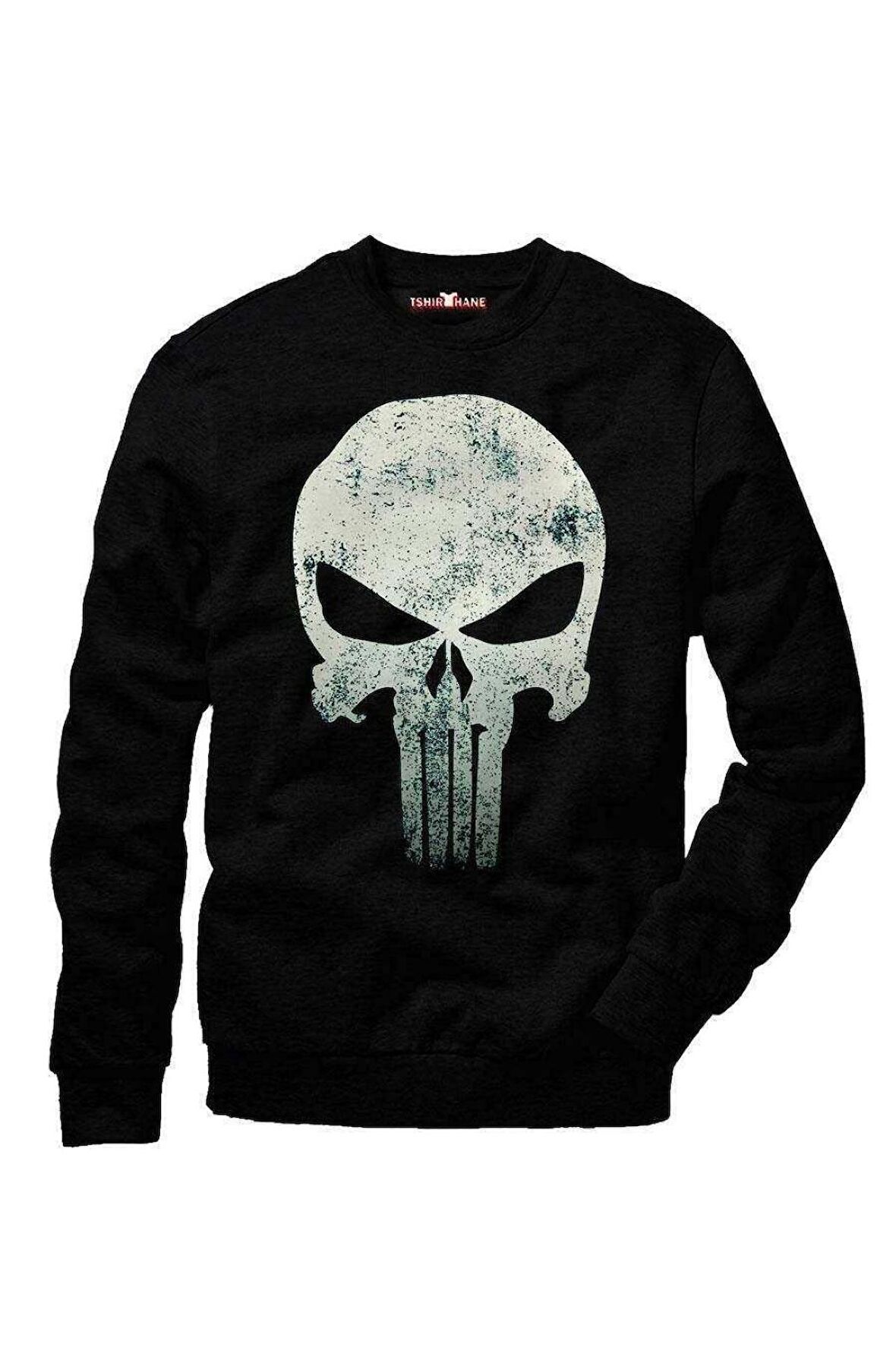 Tshirthane Punisher Erkek Uzun Kollu Bisiklet Yaka Sweatshirt Swe