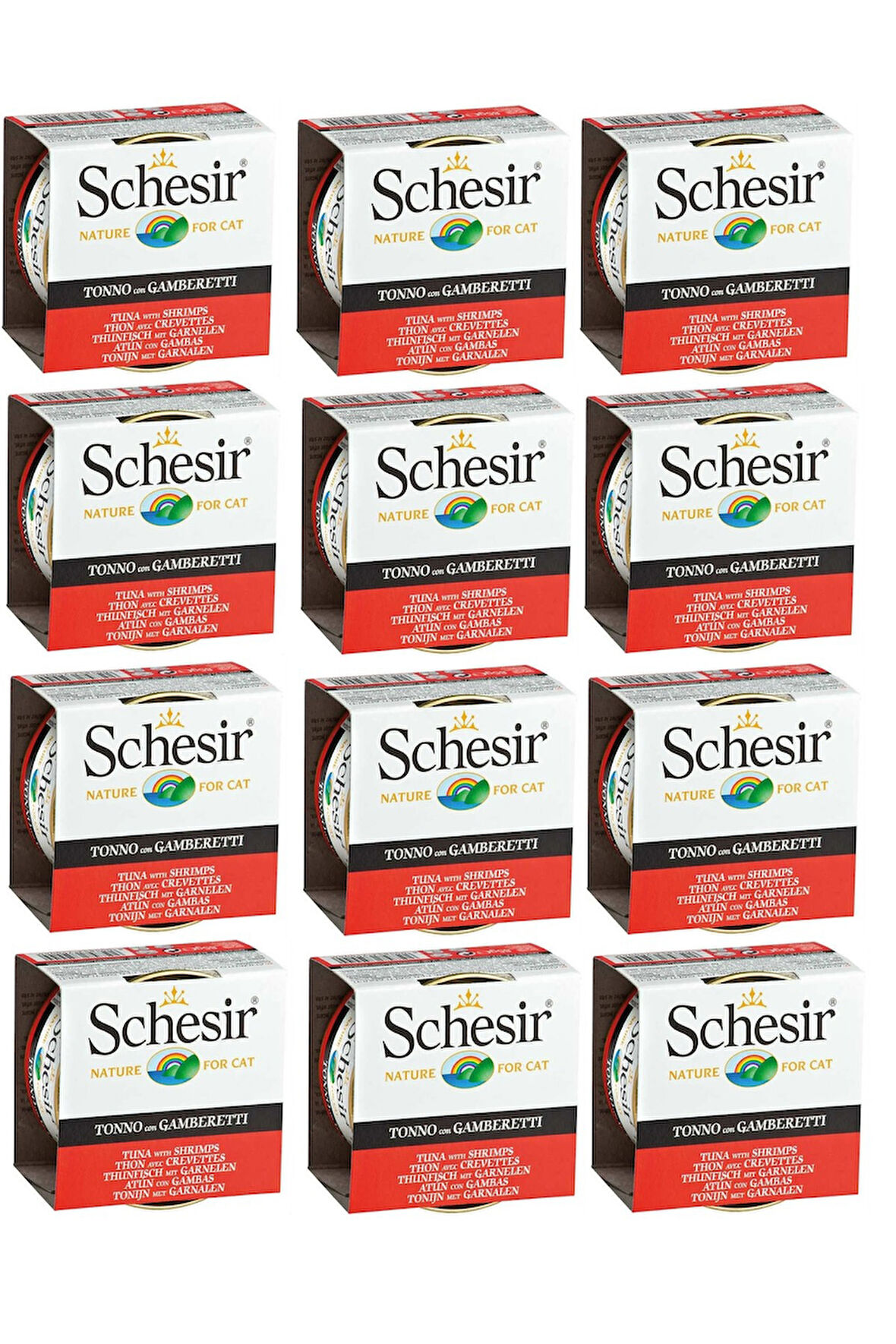 Schesir Ton ve Karides Kedi Konservesi 85 Gr. X 12 Adet