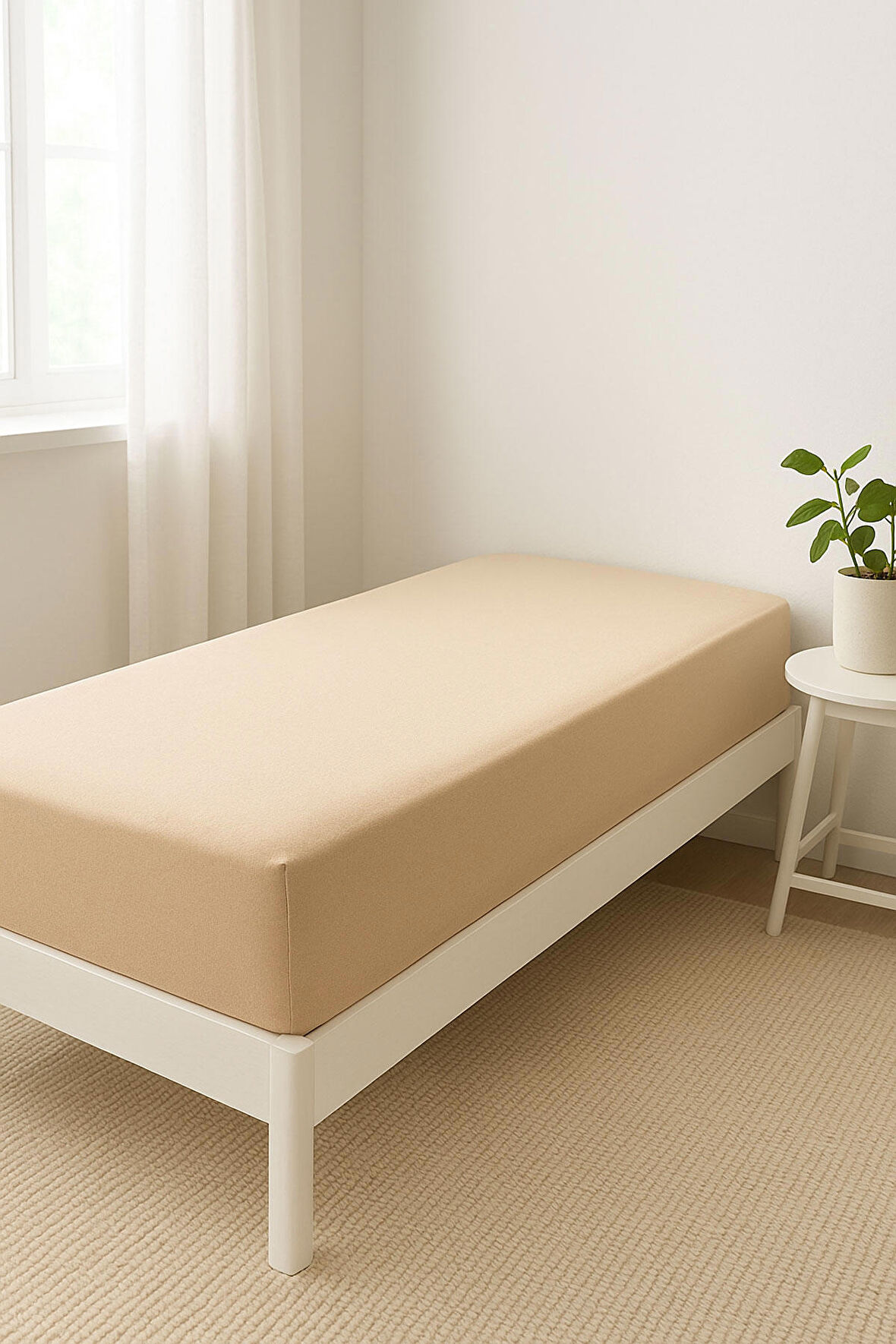 Tek Kişilik Düz Penye %100 Pamuklu Lastikli Çarşaf 100X200