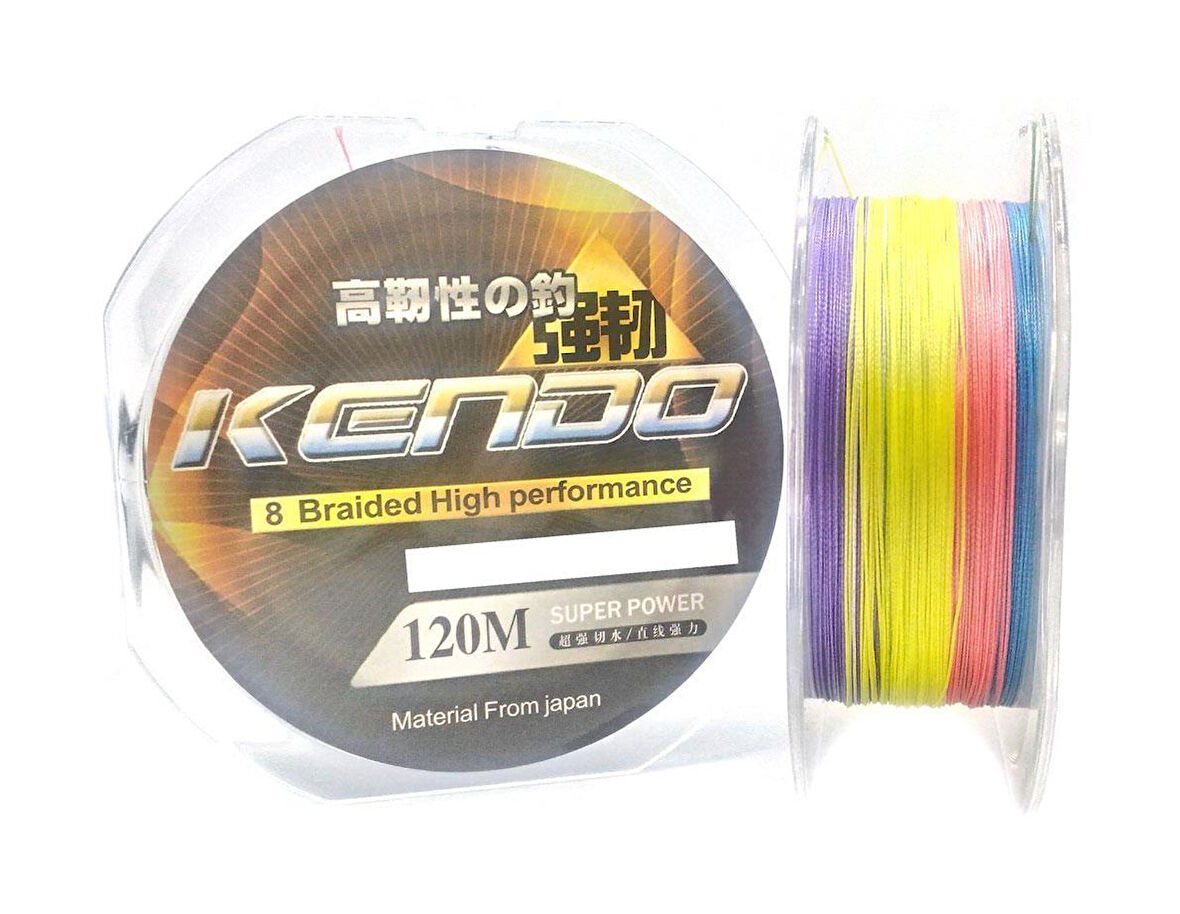 Kendo Dynema Multicolor 8Örgü Olta Misinası 120Mt MultiColor-0,20 mm