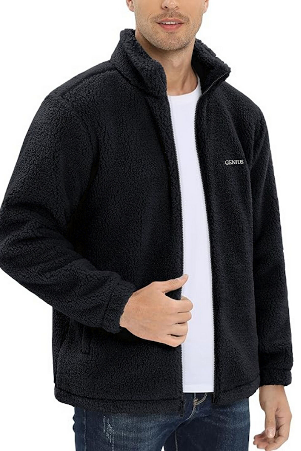 Oversize Peluş Sweatshirt Erkek Polar Sweatshirt Erkek Sweatshirt OVERSIZE-PELUSS