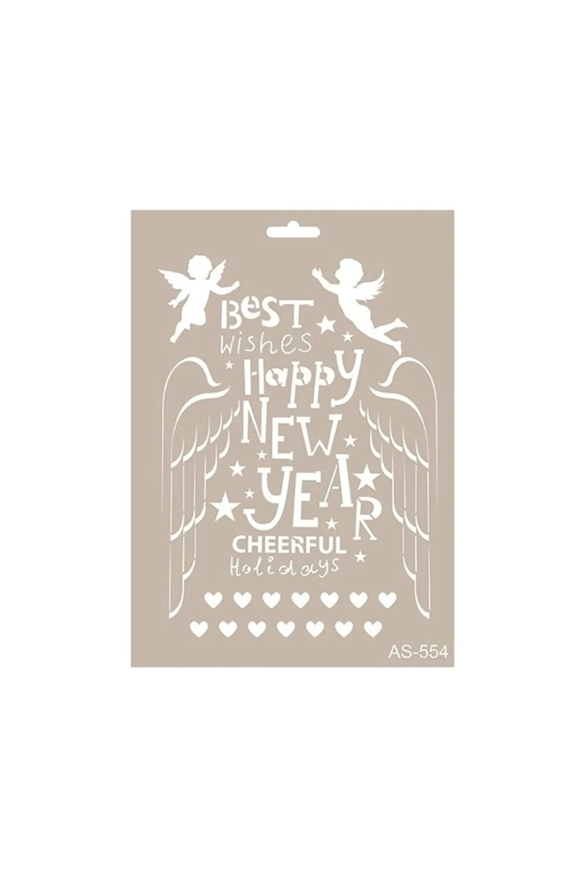 As554 - A4 Stencil Best Wishes Happy New Year