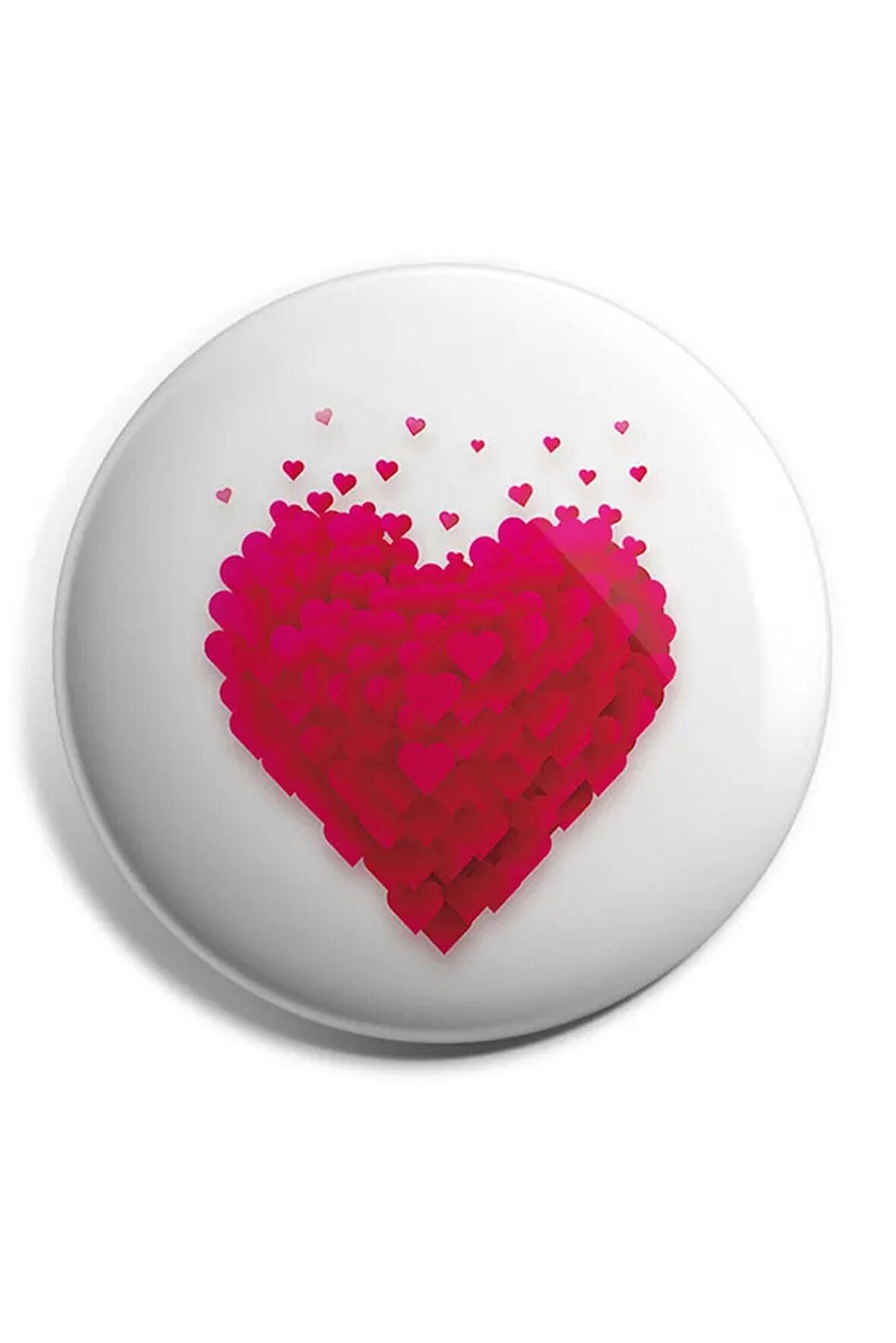 Kalp Heart Iğneli Çanta Rozeti 58mm