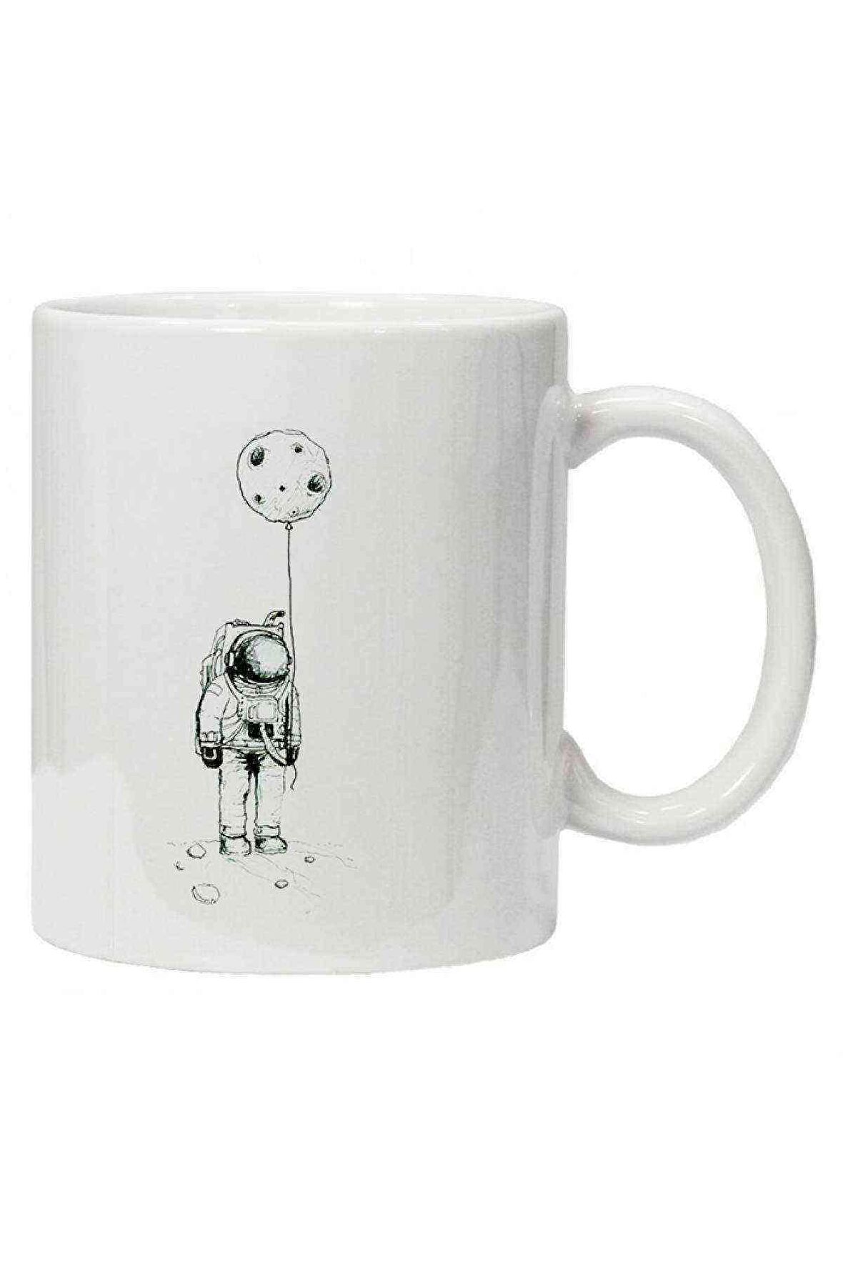 Kupa Bardak Astronot Balon Ay