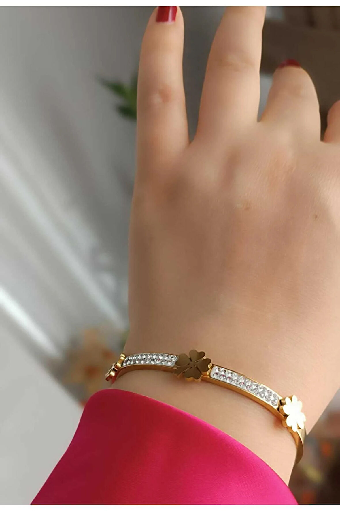 1.Sınıf Çelik Kararma Yapmaz 3 Yoncalı Bileklik