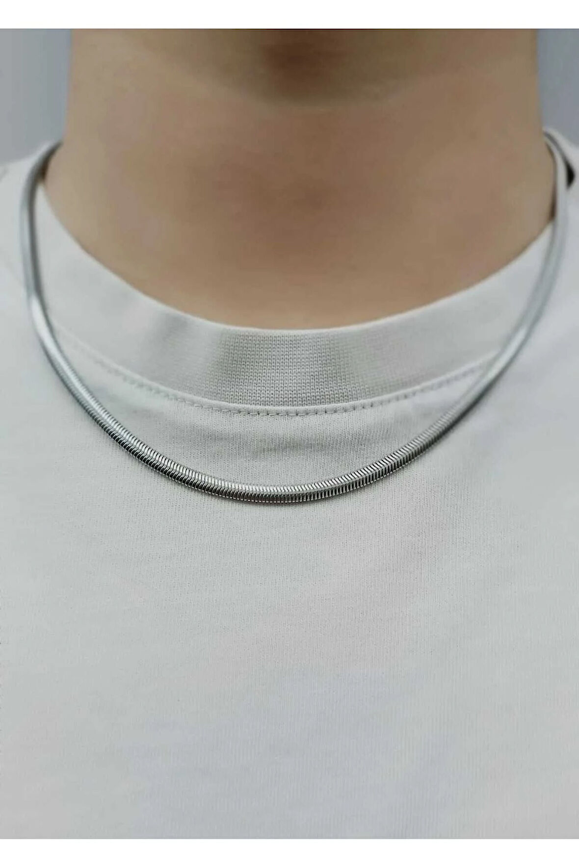 Çelik Kararma Yapmaz Balık Sırtı Erkek Kolye