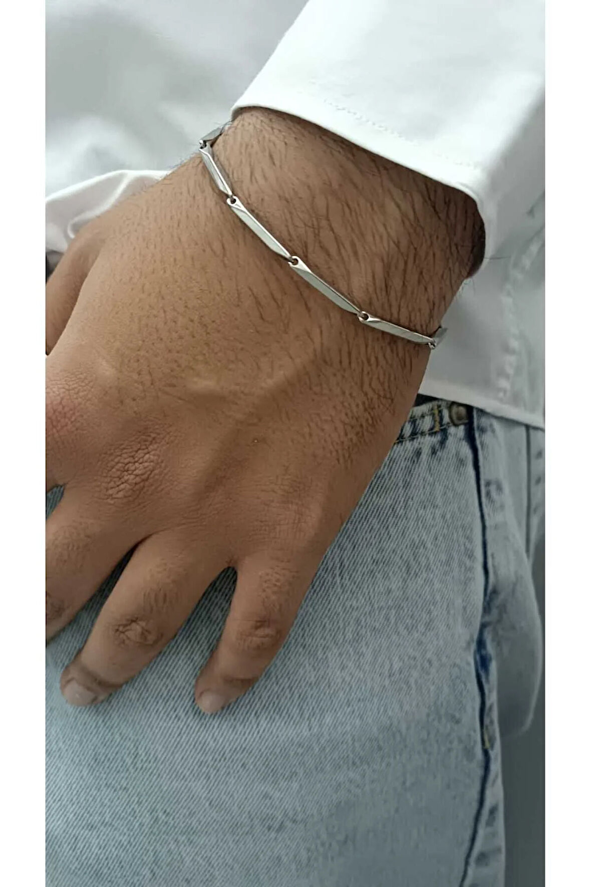 Çelik Kararma Yapmaz Bakla Model Hydrib Erkek Bileklik