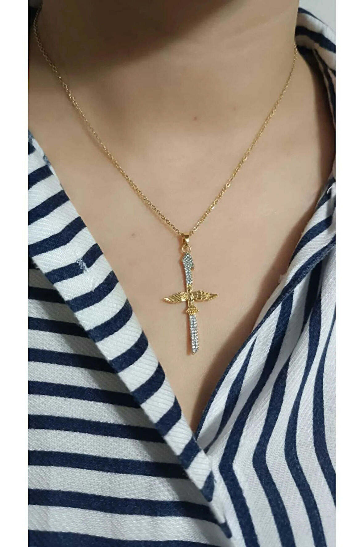 1.Sınıf Çelik Kararma Yapmaz Zirkon Detaylı Anka Figürlü Kolye