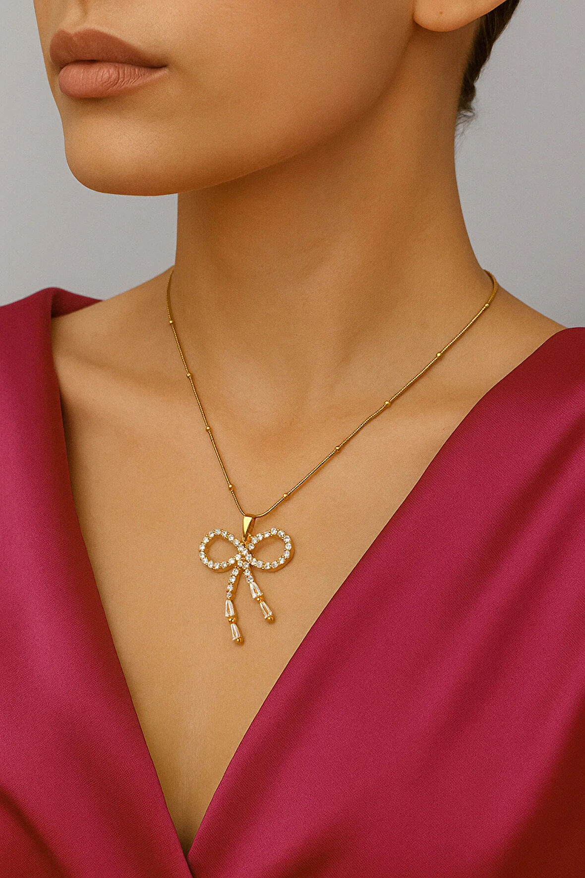 1.Sınıf Çelik Kararma Yapmaz Zirkon Taşlı Sonsuzluk Kolyesi