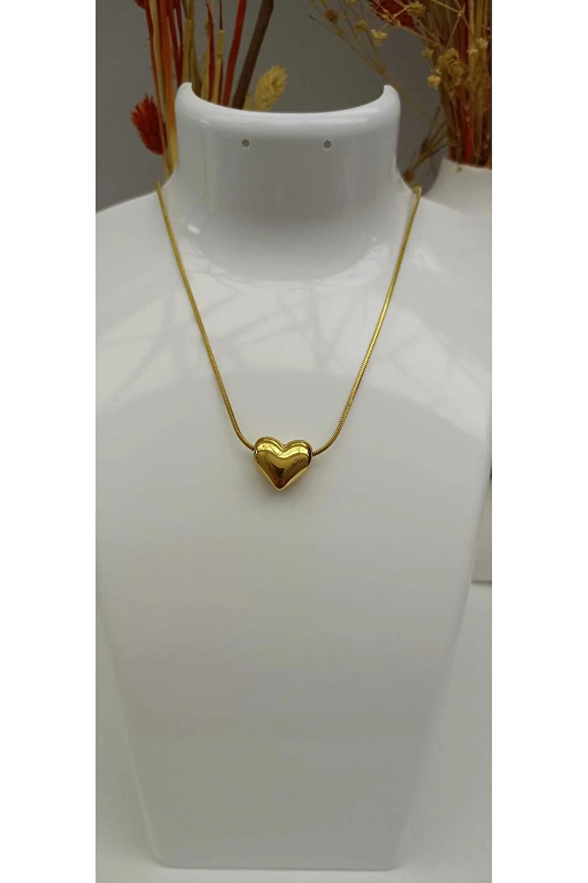 1.Sınıf Çelik Kararma Yapmaz Kalp Figürlü Kolye