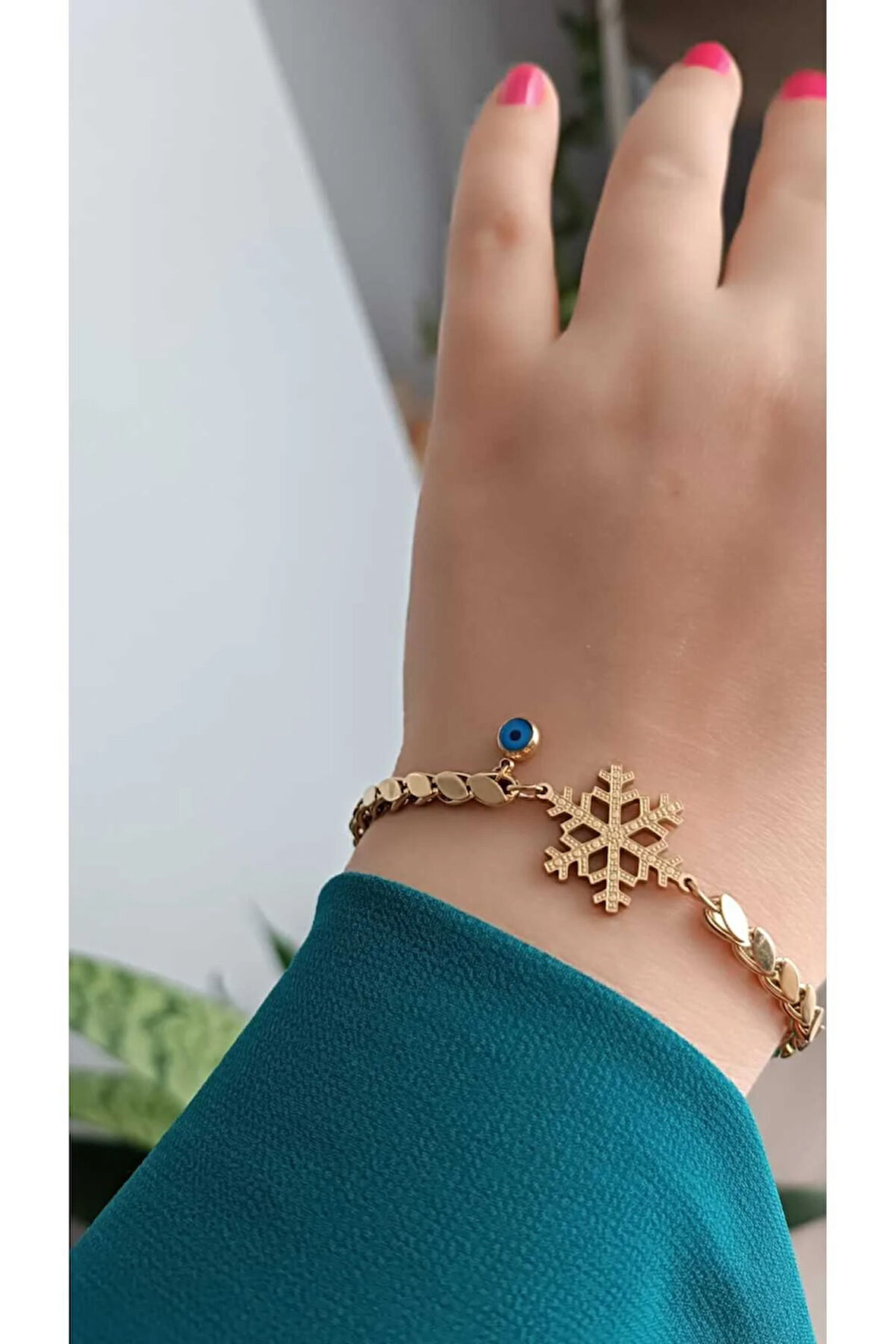 1.Sınıf Çelik Kararma Yapmaz Kar Tanesi Figürlü Kolye