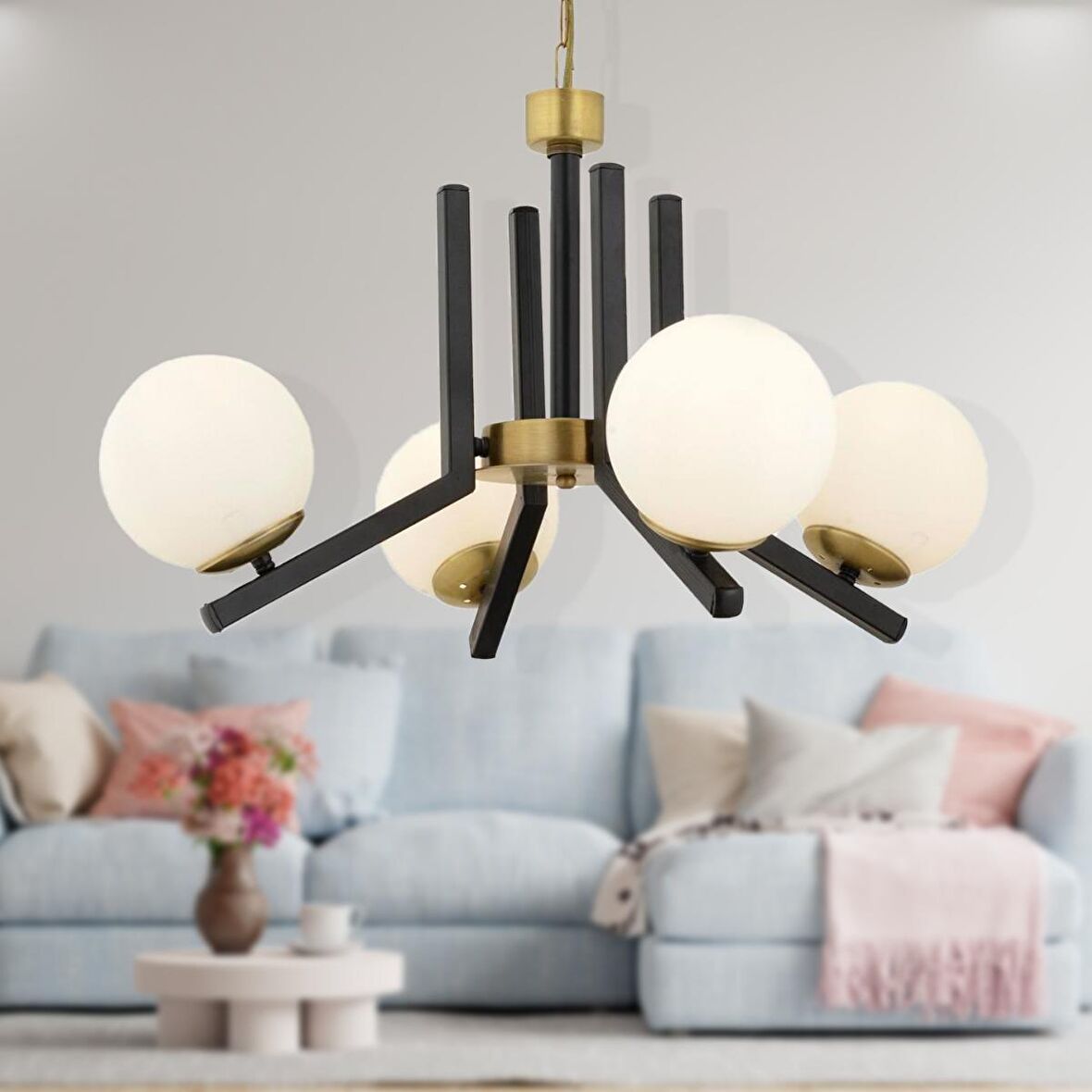Morgan 4 Lü Eskitme Modern Yatak Odası Mutfak Oturma Odası Salon Avize 