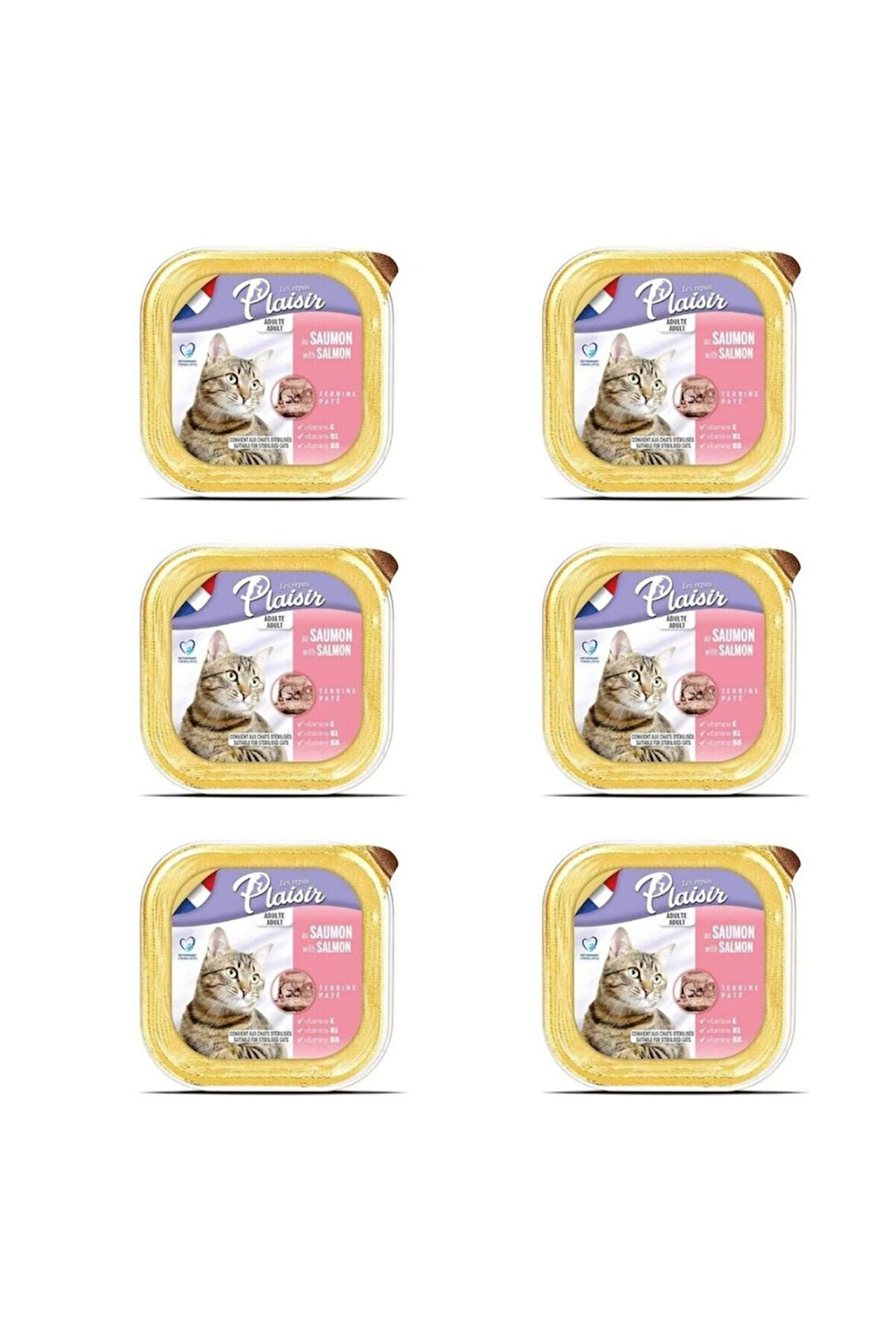 Somon Balıklı Pate Kısırlaştırılmış ve Yetişkin Kedi Yaş Maması 100 Gr x 6 Adet