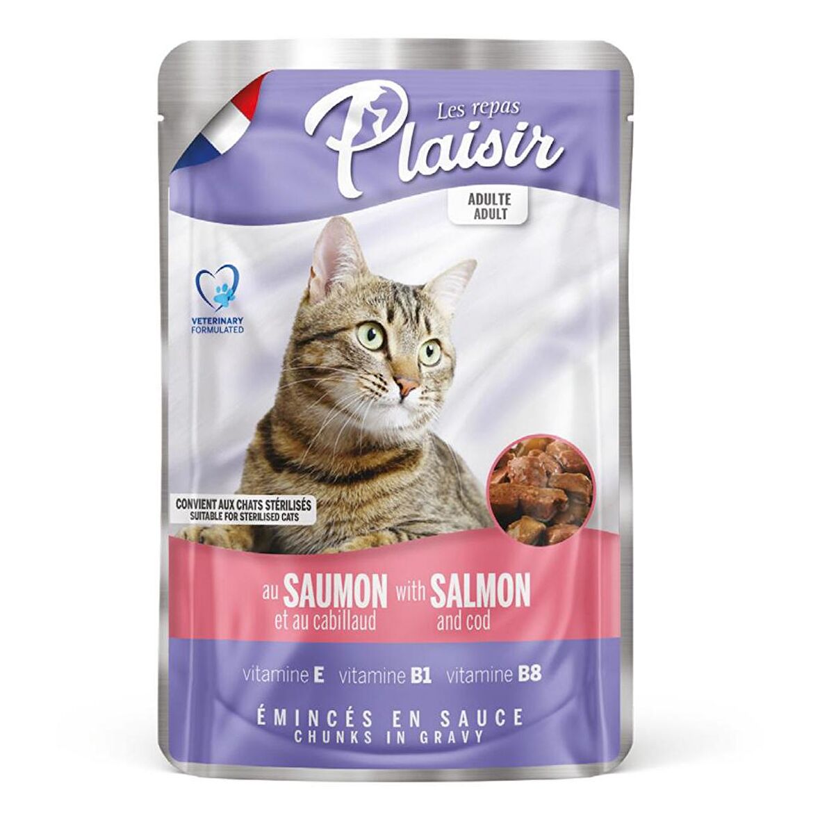 Plaisir 100Gr Pouch Somon&amp;Morina Balıklı Yaş Kedi Maması