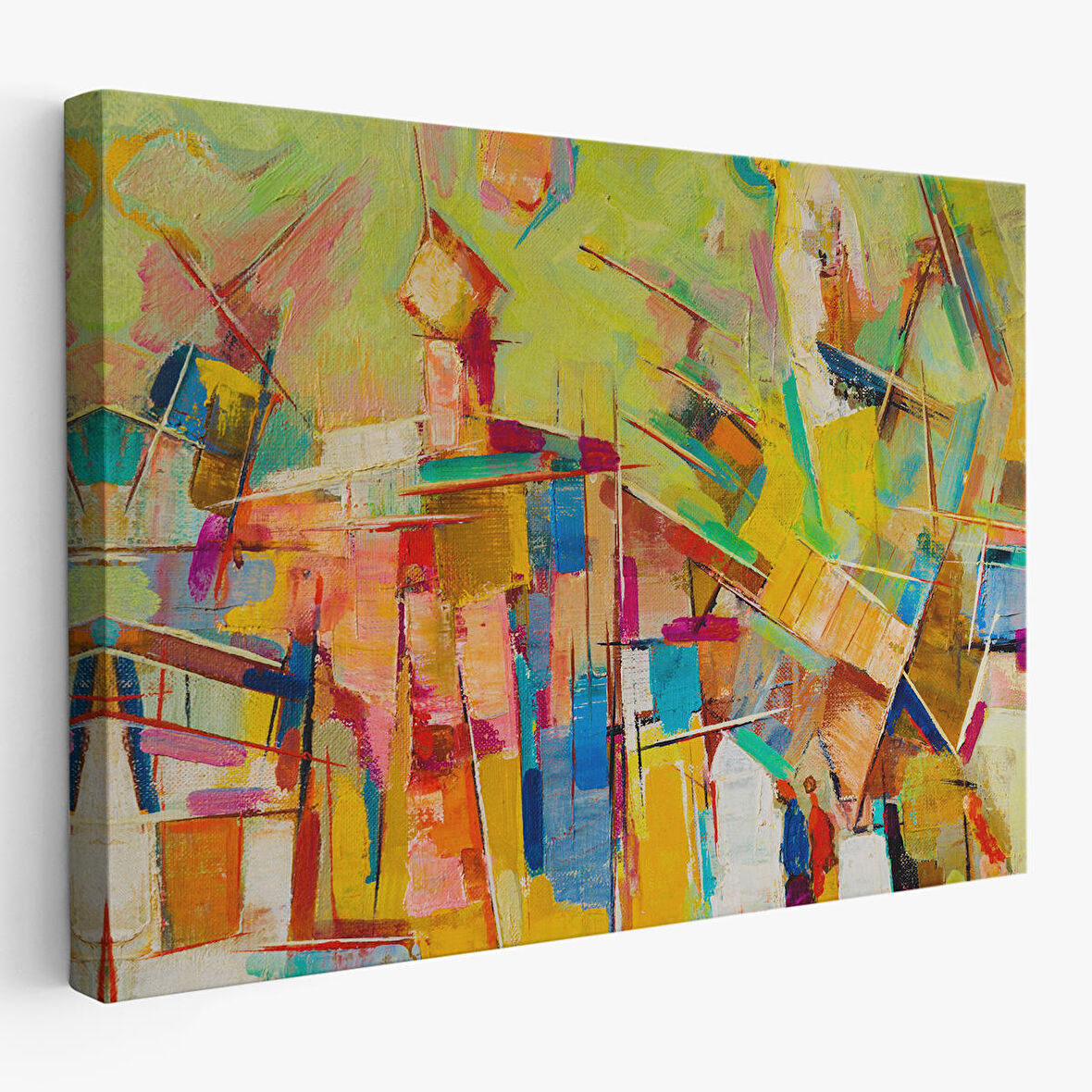 Soyut Yağlıboya Görünüm Dekoratif Kanvas Tablo-3430