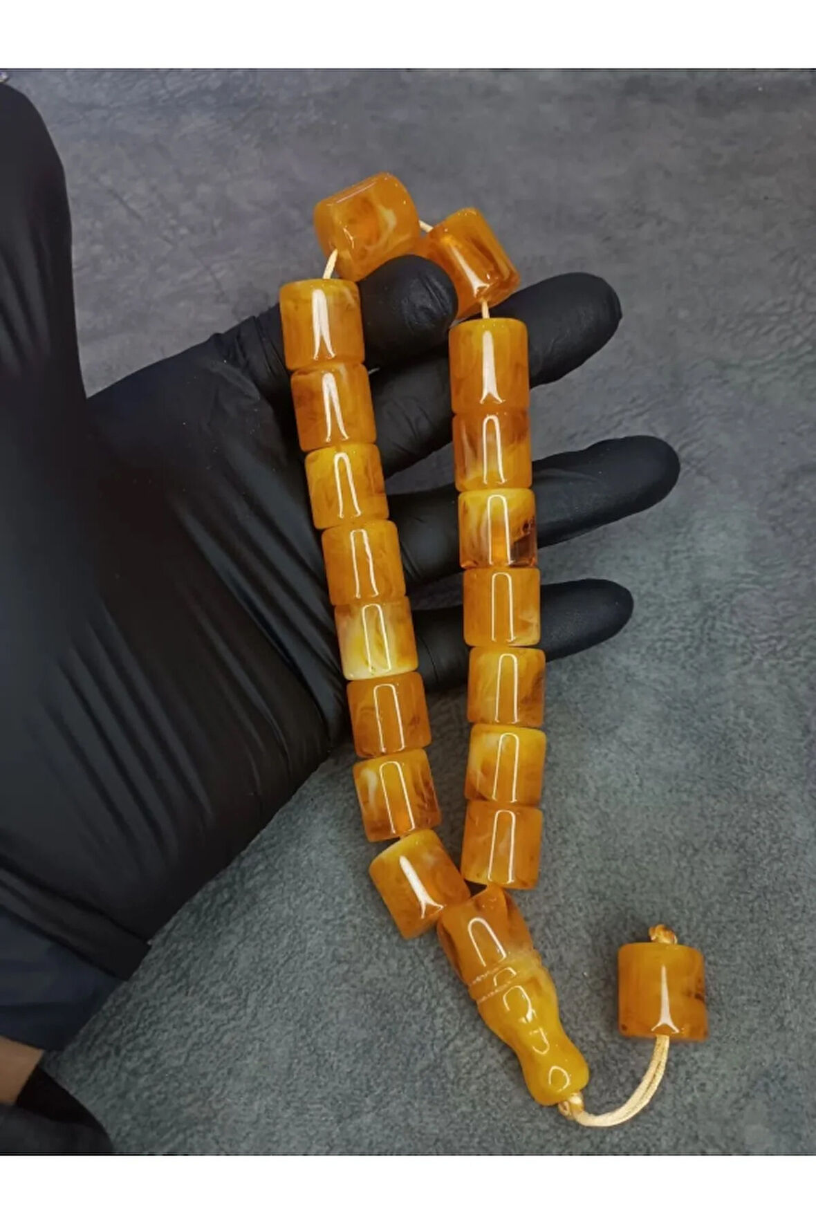 Büyük Boy Üst Düzey Maskot Toz Kehribar Tesbih Turuncu