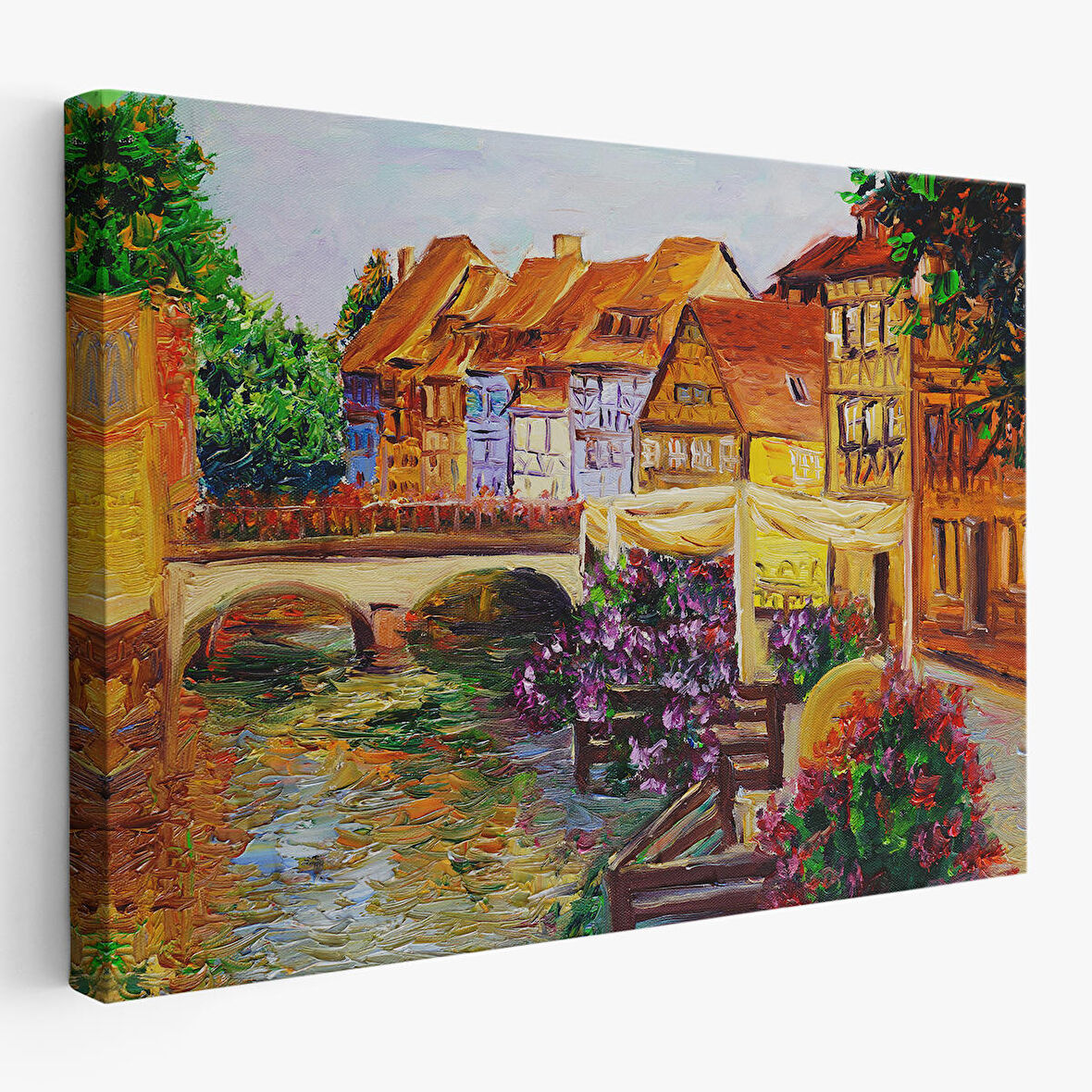 Venedik İtalya Yağlıboya Görünüm Dekoratif Kanvas Duvar Tablosu-3432