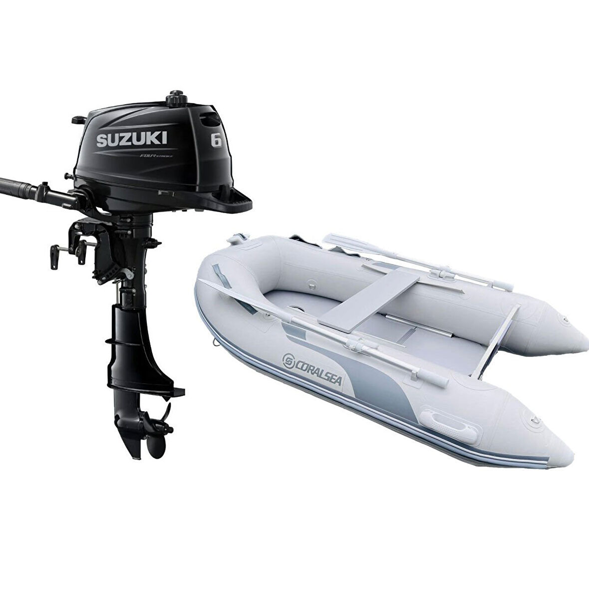 Coralsea 230 Ahşap Tabanlı Şişme Bot + Suzuki 6 HP Deniz Motoru
