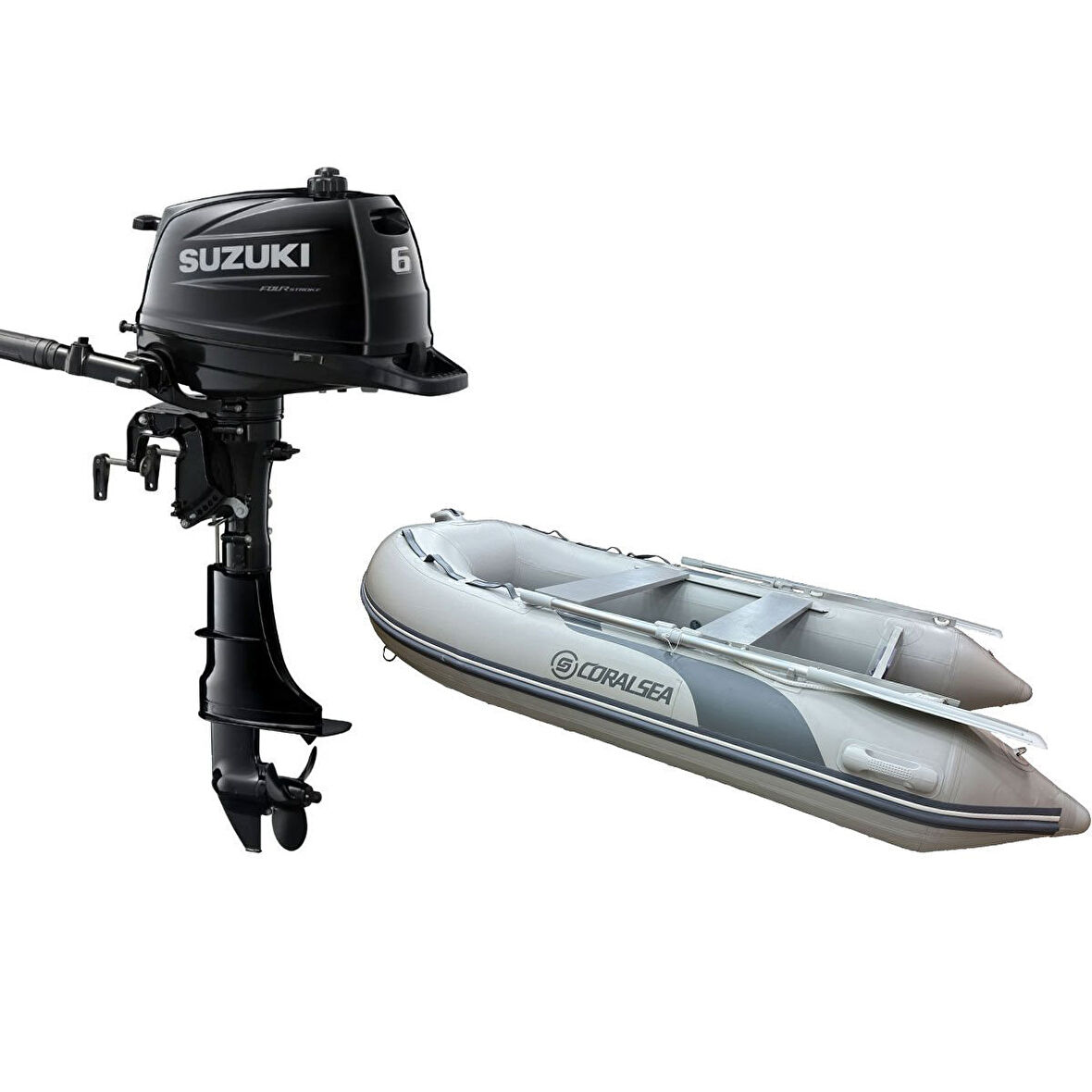 Coralsea 290 Ahşap Tabanlı Şişme Bot + Suzuki 6 HP Deniz Motoru