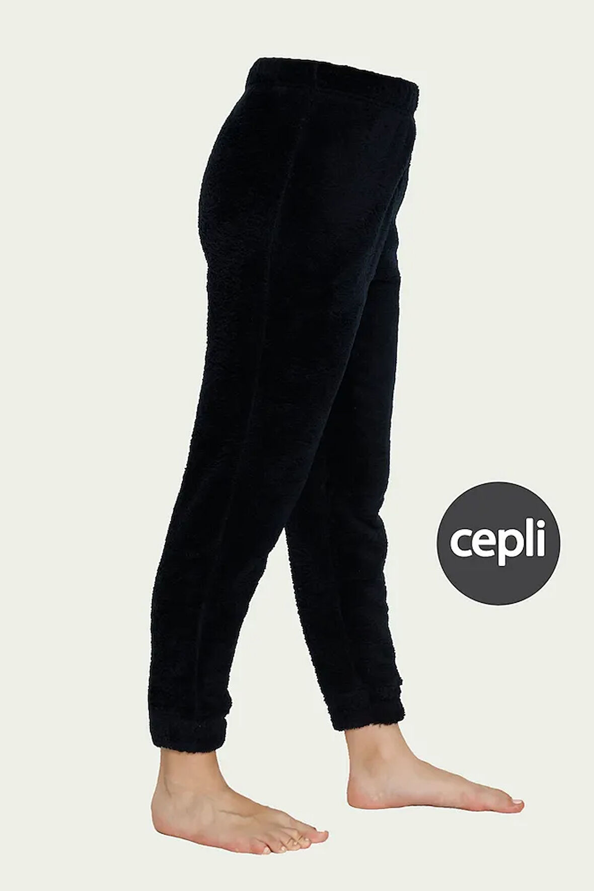 Cepli Lüx Pofuduk Polar Kışlık Pijama Altı pofcepli