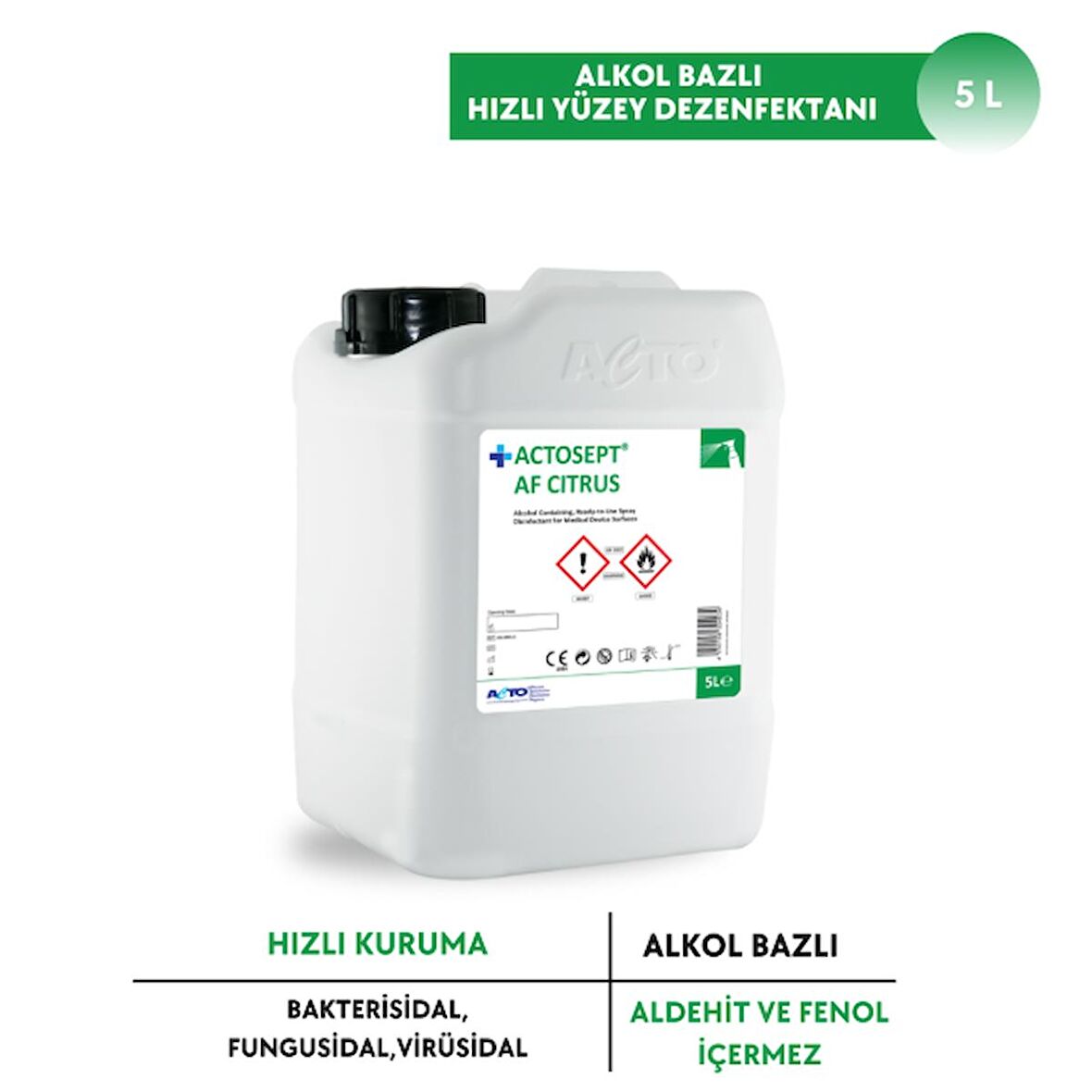 ACTOSEPT® AF Citrus 5 L Tıbbi Cihazlar için Hızlı Yüzey Dezenfektanı