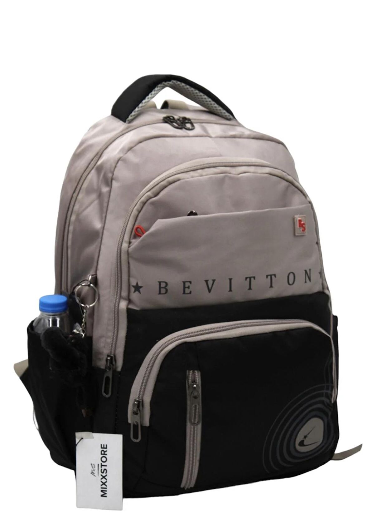 Saten Su İtici Kumaş Vizon Siyah Büyük Boy Unisex Seyahat Okul ve Sırt Çantası / 3440