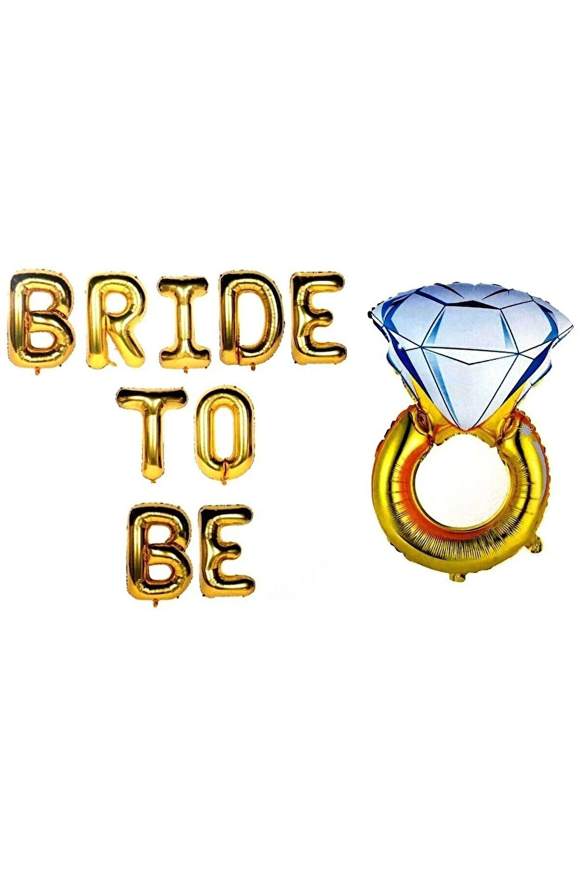 ÇITIPITISTORE YÜZÜKLÜ BRİDE TO BE GOLD SET BALON