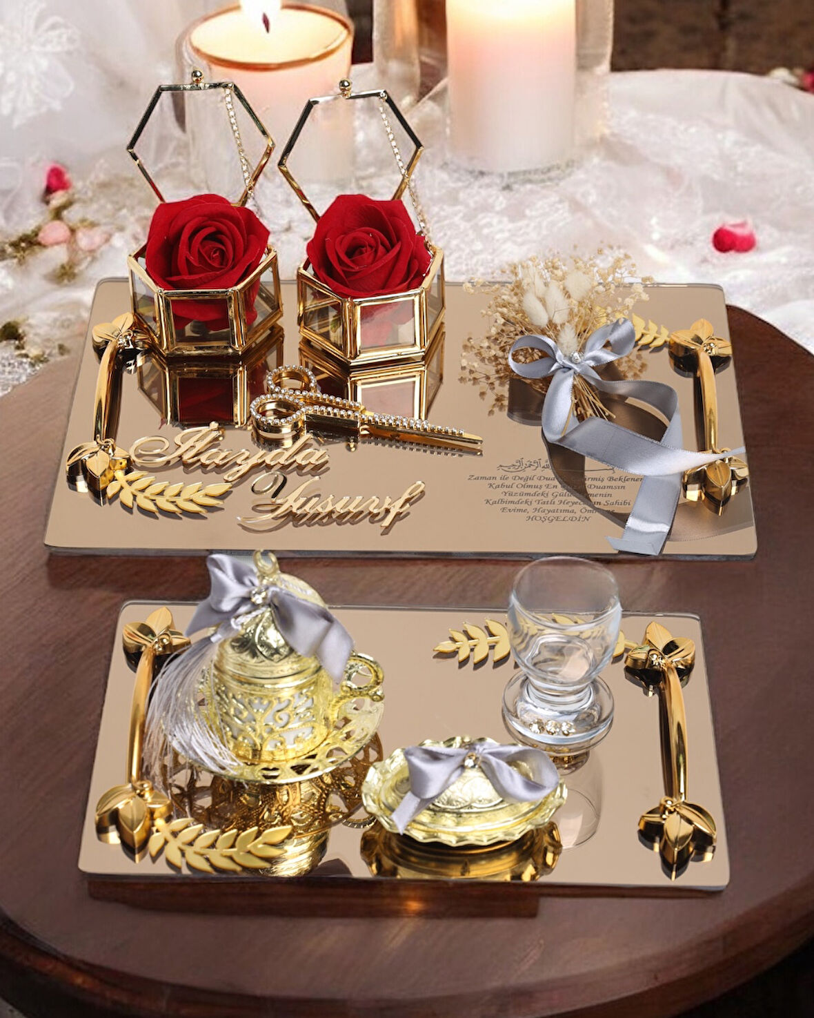 Harmony Söz Tepsisi ve Damat Kahve Fincan Tepsisi 