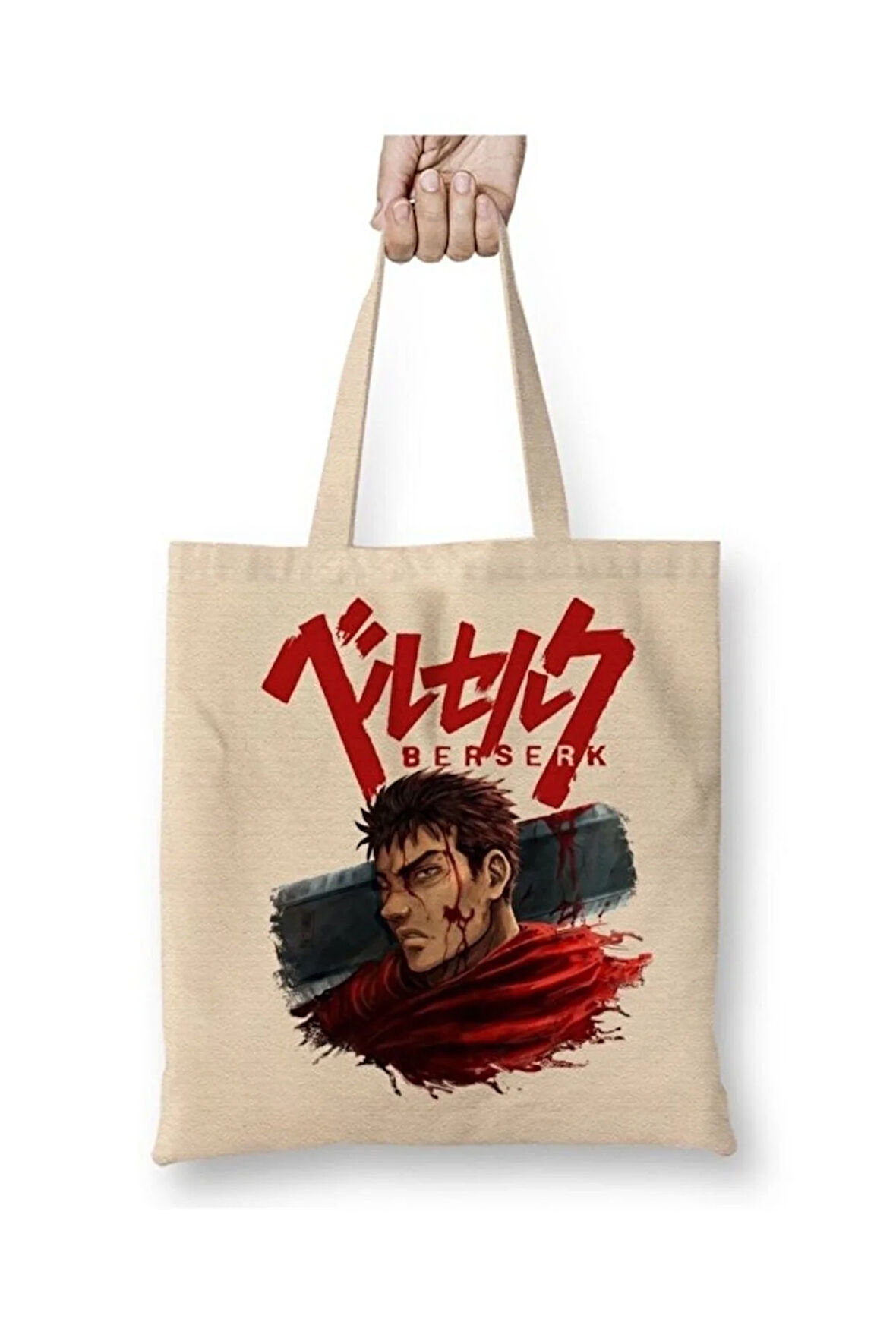 Berserk Guts Puck Anime Bez Çanta Uzun Saplı Alışveriş Çantası Plaj Çantası