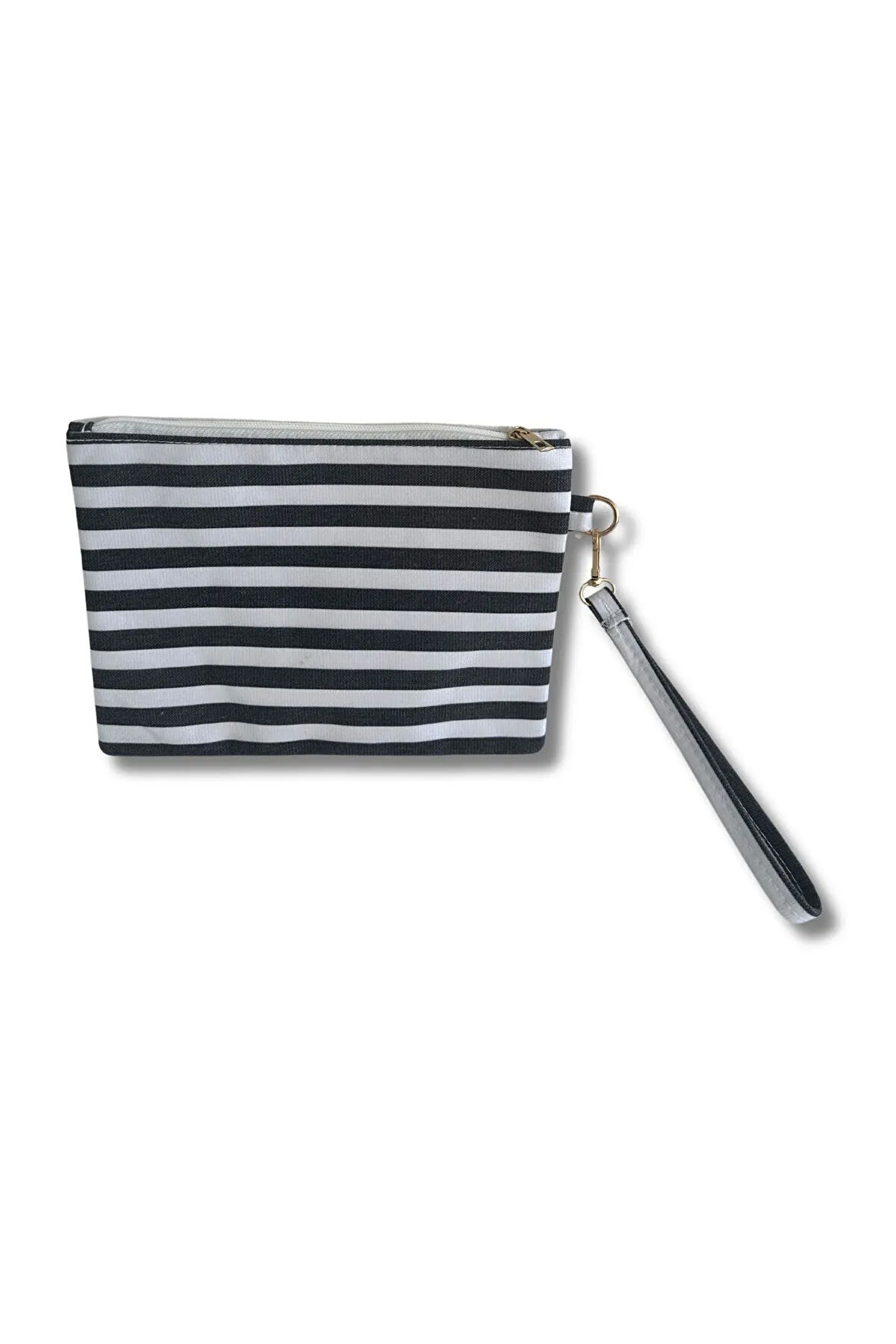 Kadın Dikey Zebra El Askılı Portföy Clutch Çanta