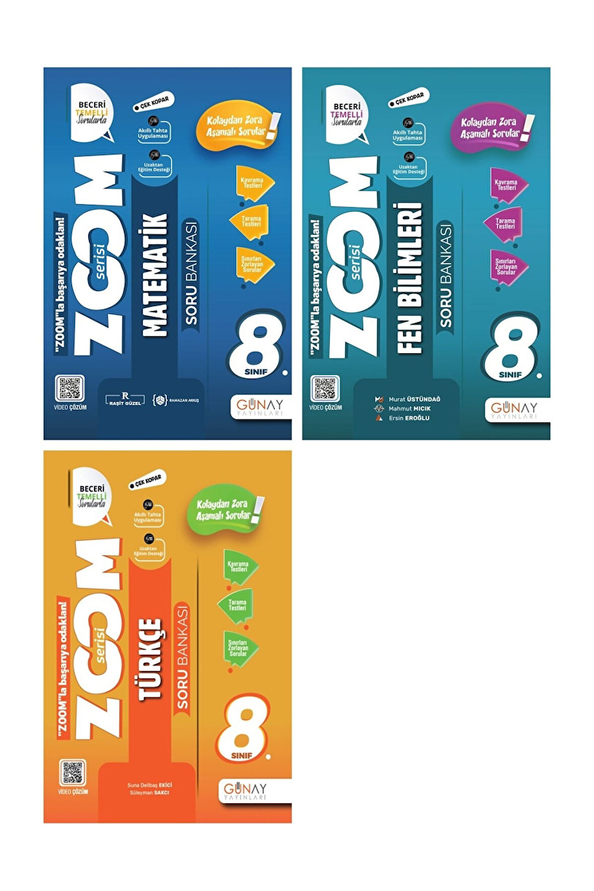 LGS 8. Sınıf Zoom Serisi Matematik Fen Bilimleri ve Türkçe 3lü Set