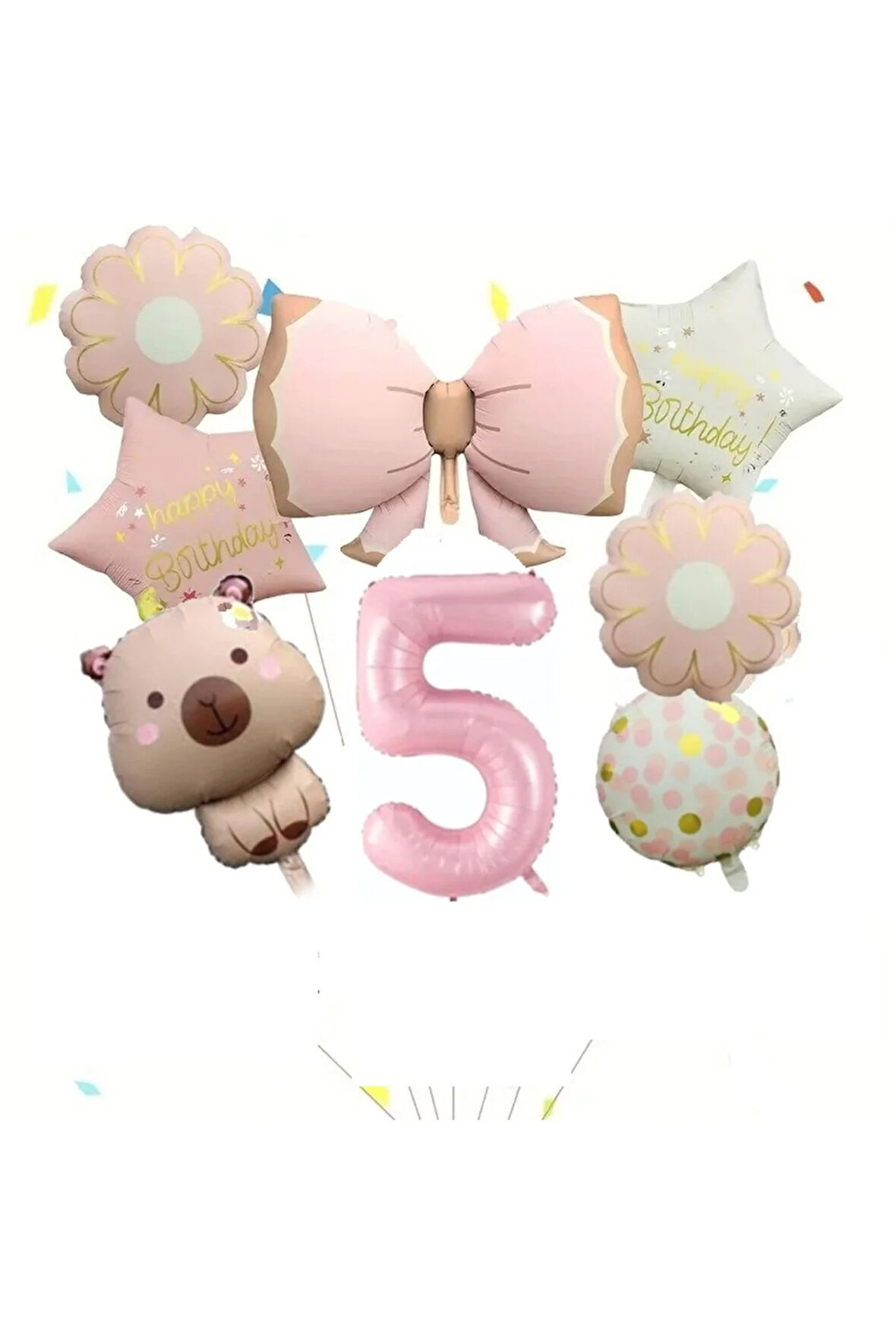 sevimli kapibara ayçiçeği fiyonk yaş balon set